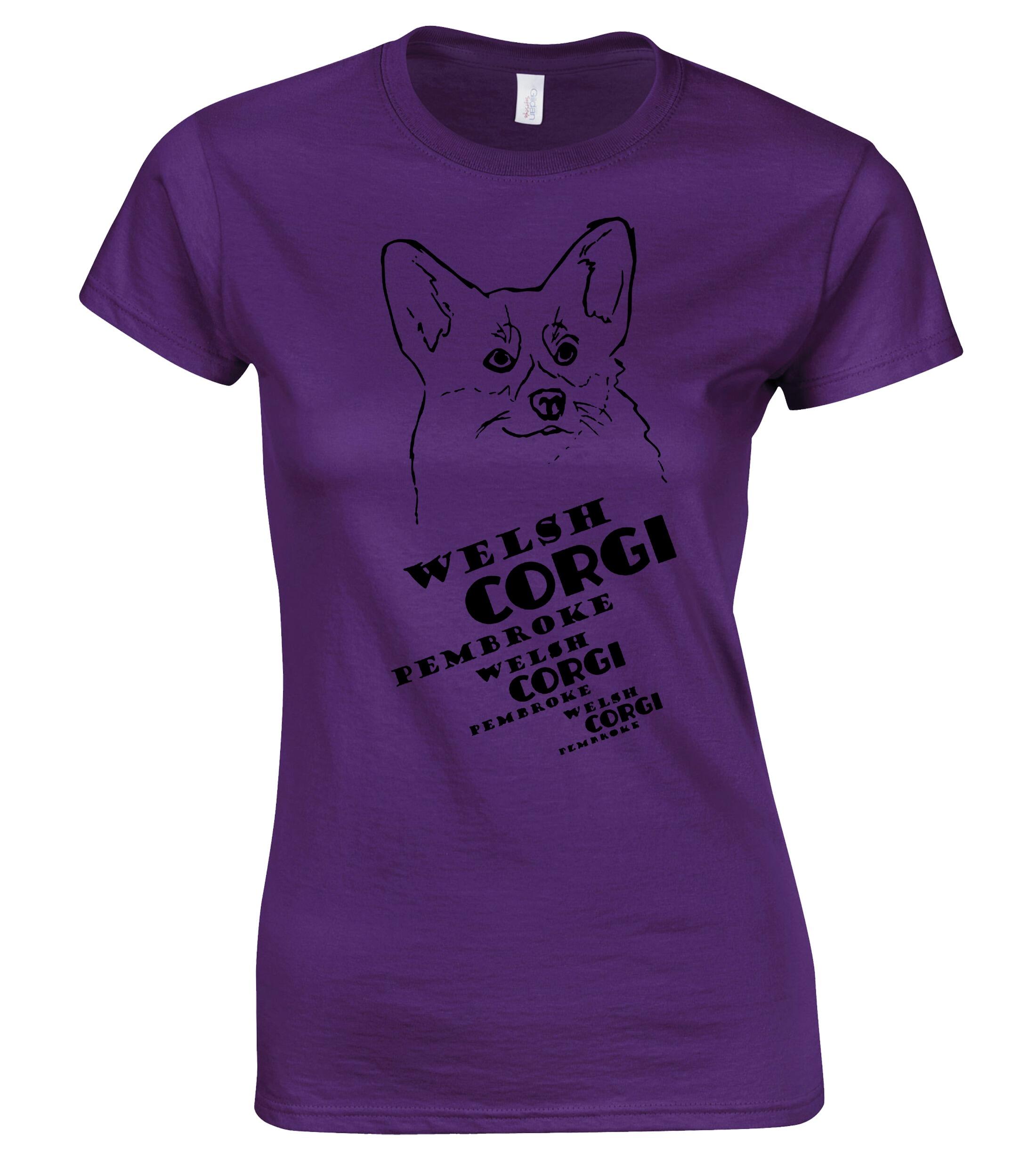 Female Roundneck T-shirt with Corgi Pembroke (Face) Dog Breed Design – An Essential for Corgi Enthusiasts