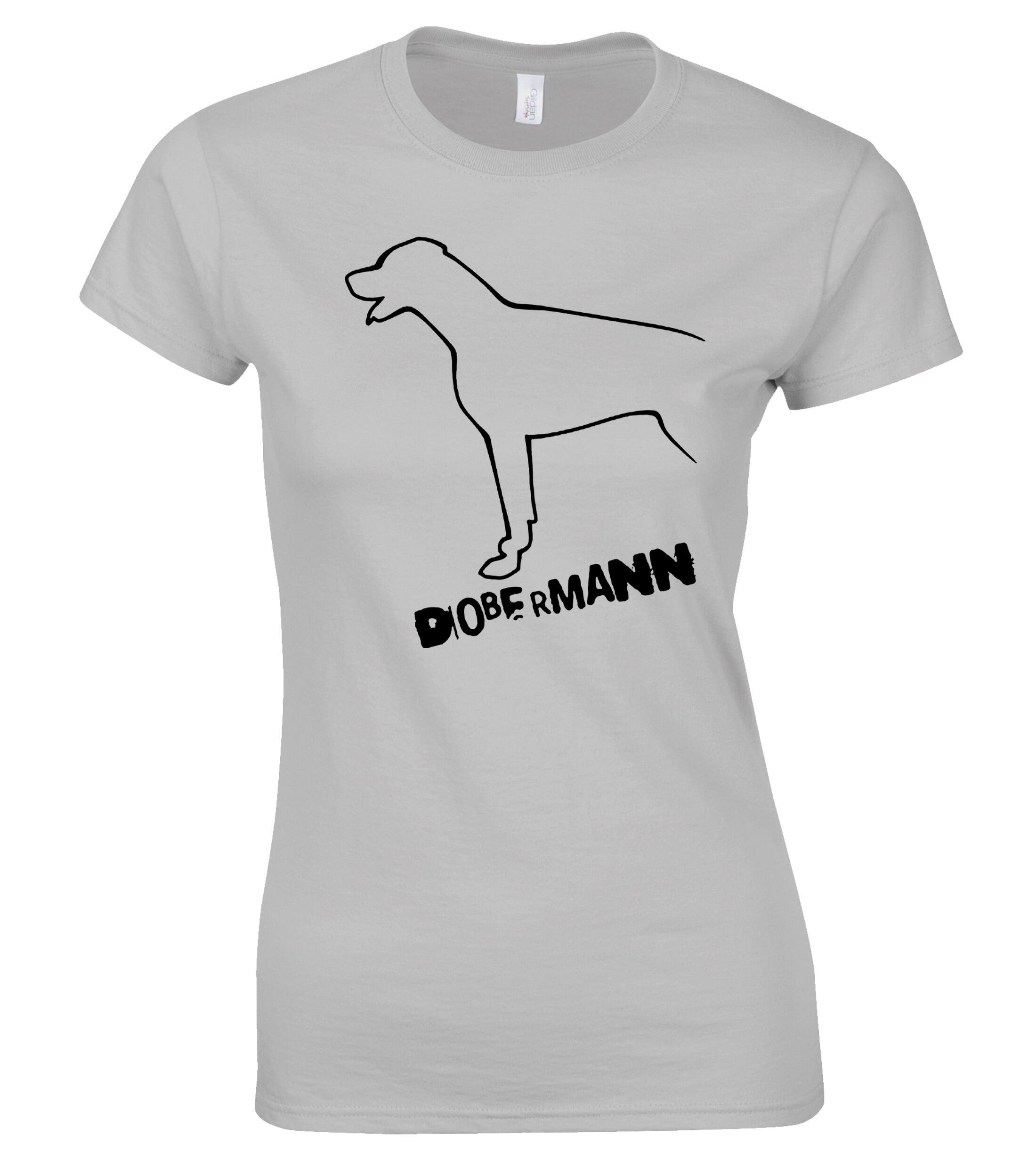 Dobermann (Outline) Women’s Roundneck T-Shirt – Celebrate Your Passion in Style