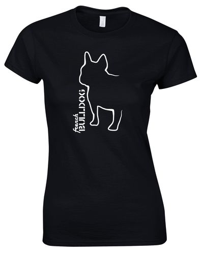 French Bulldog (Outline) Female Roundneck T-Shirt – Stylish Comfort for Bulldog Lovers