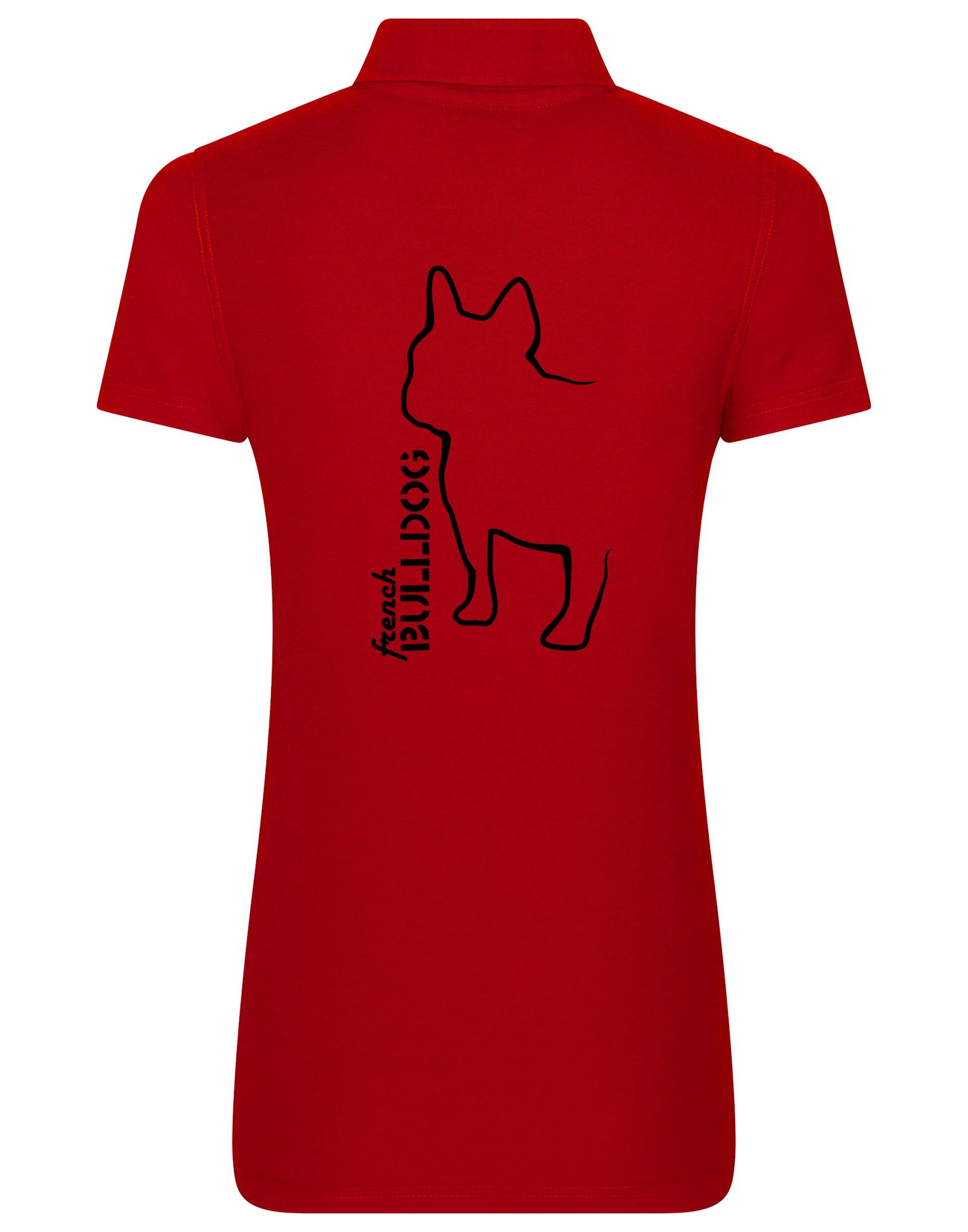 Women’s Cotton Polo with French Bulldog (Outline) Design – Elegance Meets Frenchie Pride