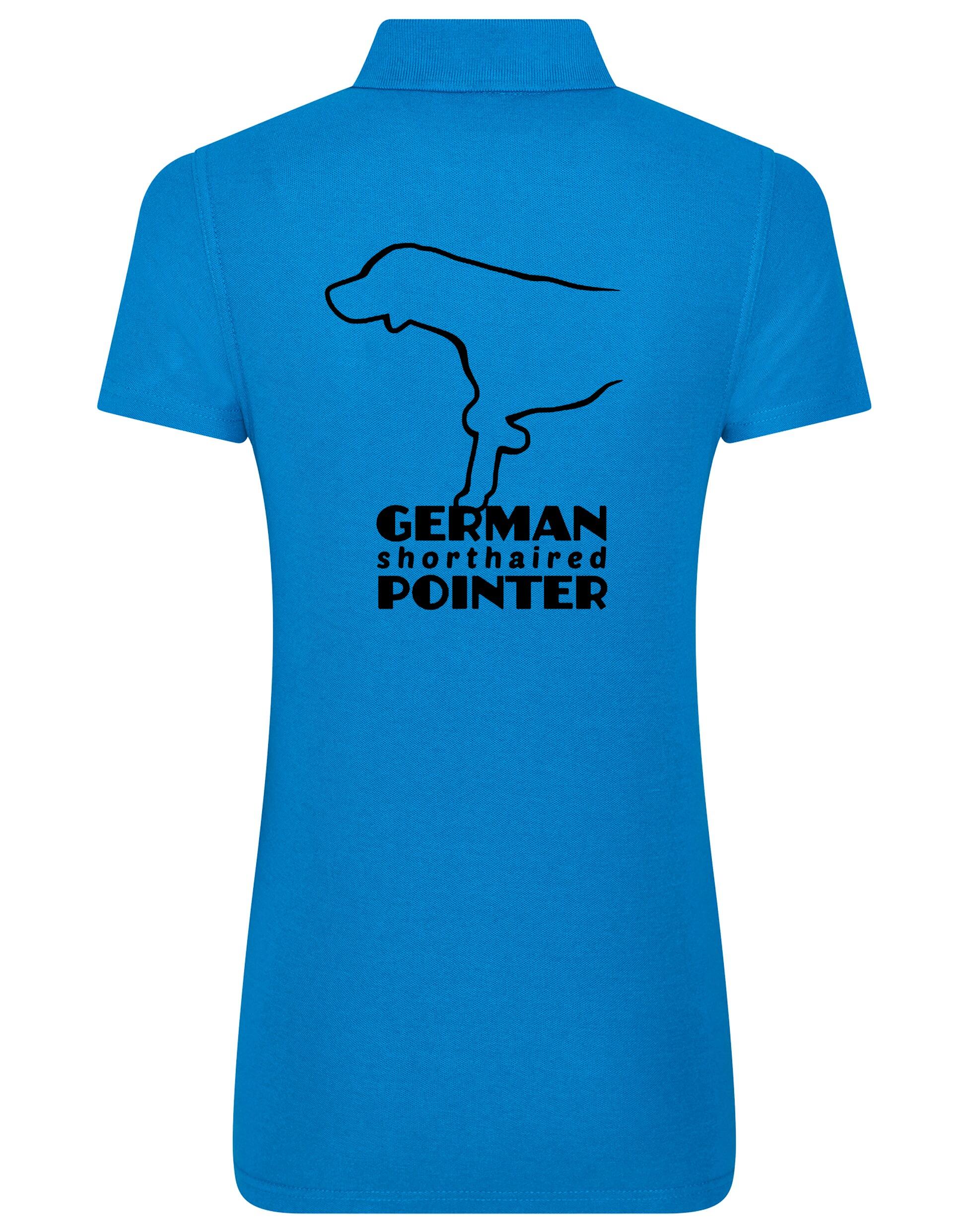 Women’s Cotton Polo with German Shorthaired Pointer Design – Elegant Apparel for Pointer Fans