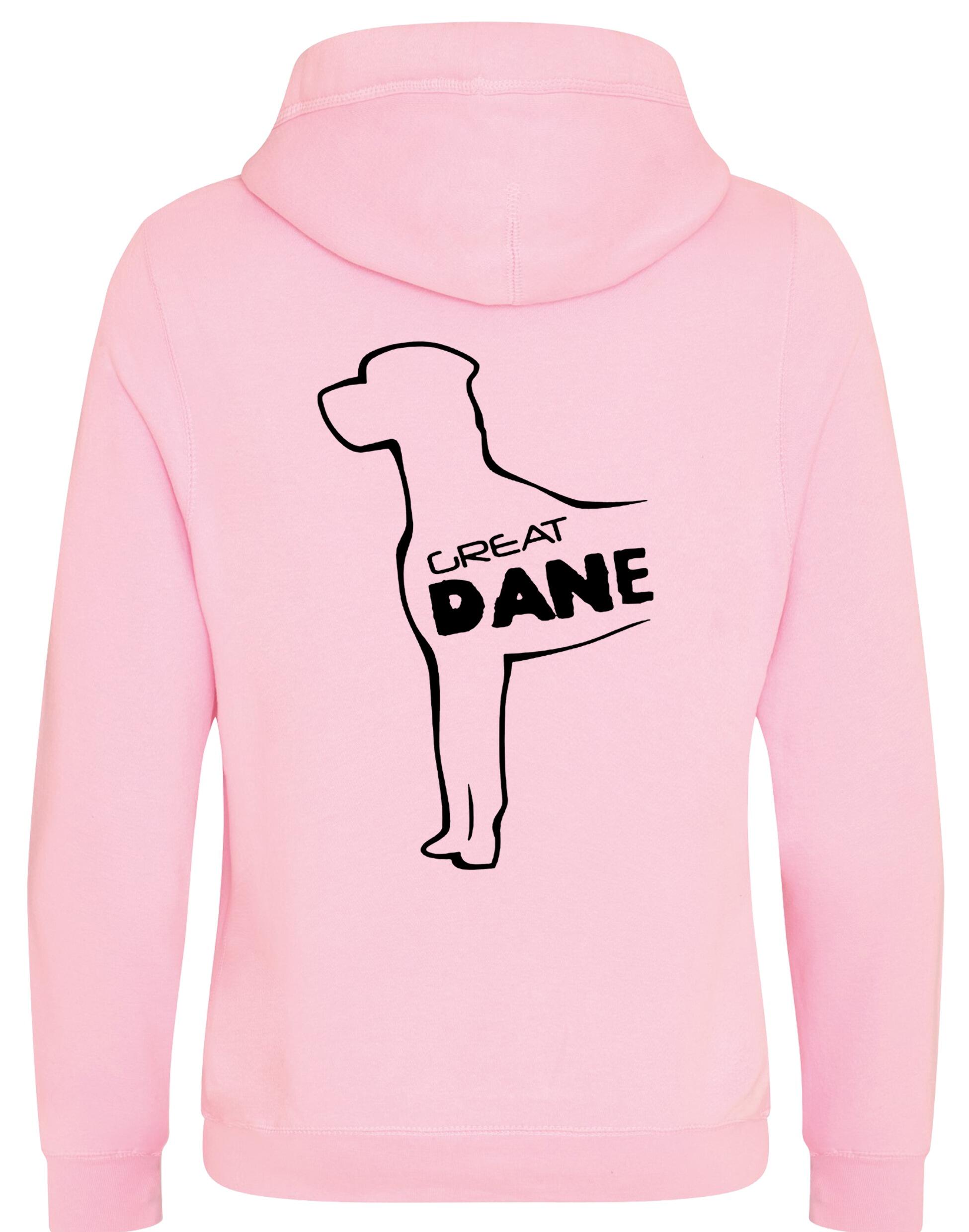 Unisex crossneck pullover hoodie featuring a detailed Great Dane graphic, made from heavy-blend fabric with a brushed fleece interior, modern design, and practical kangaroo pocket.