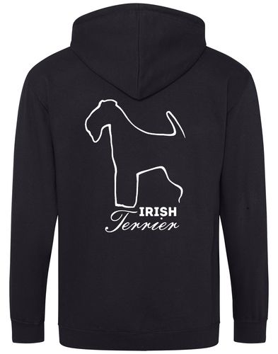Irish Terrier Zipped Hoodie featuring exclusive breed artwork, practical full-zip design, and customizable options for a personalized touch.
