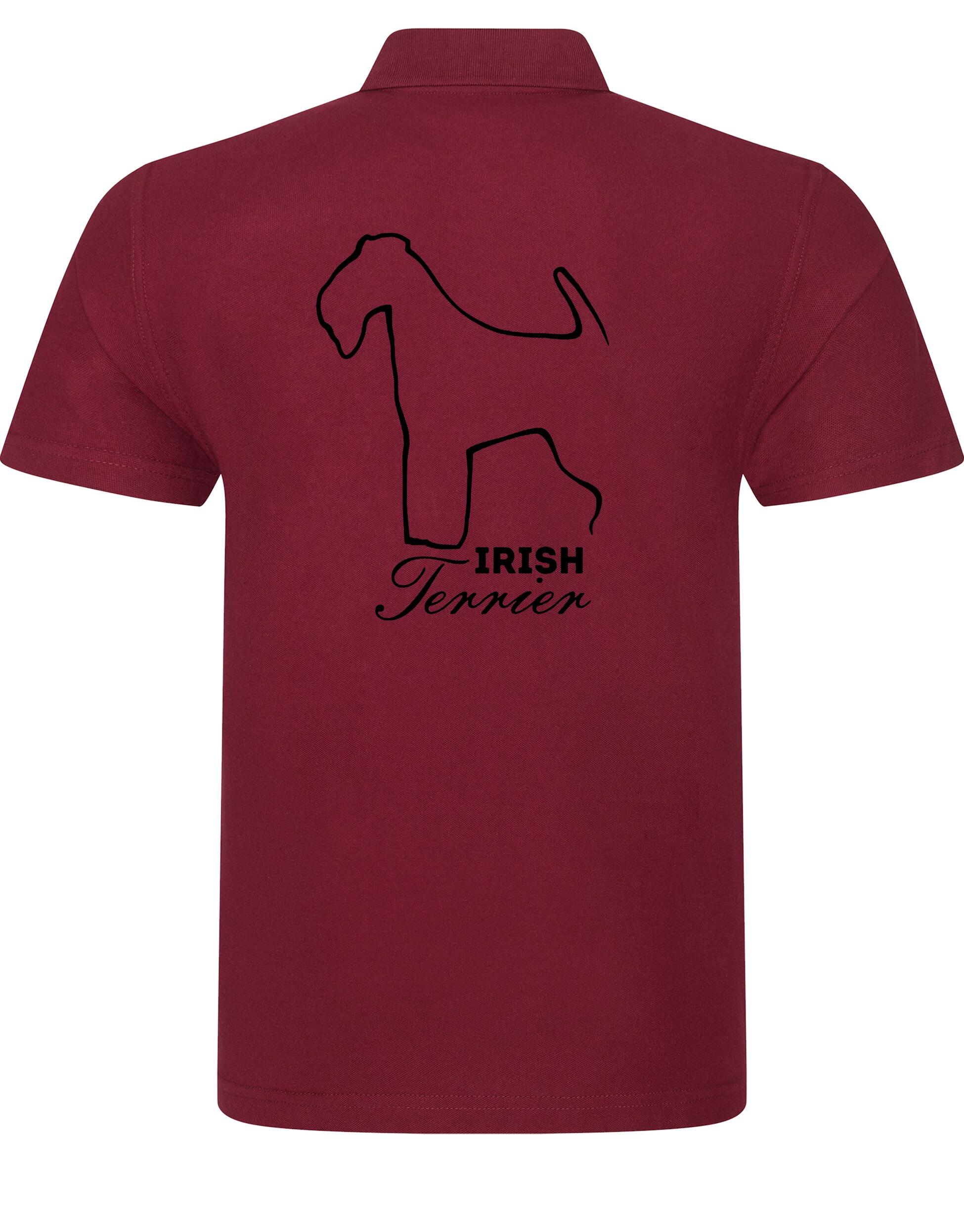 Unisex cotton polo featuring exclusive Irish Terrier design, crafted from soft, breathable cotton for style and comfort.