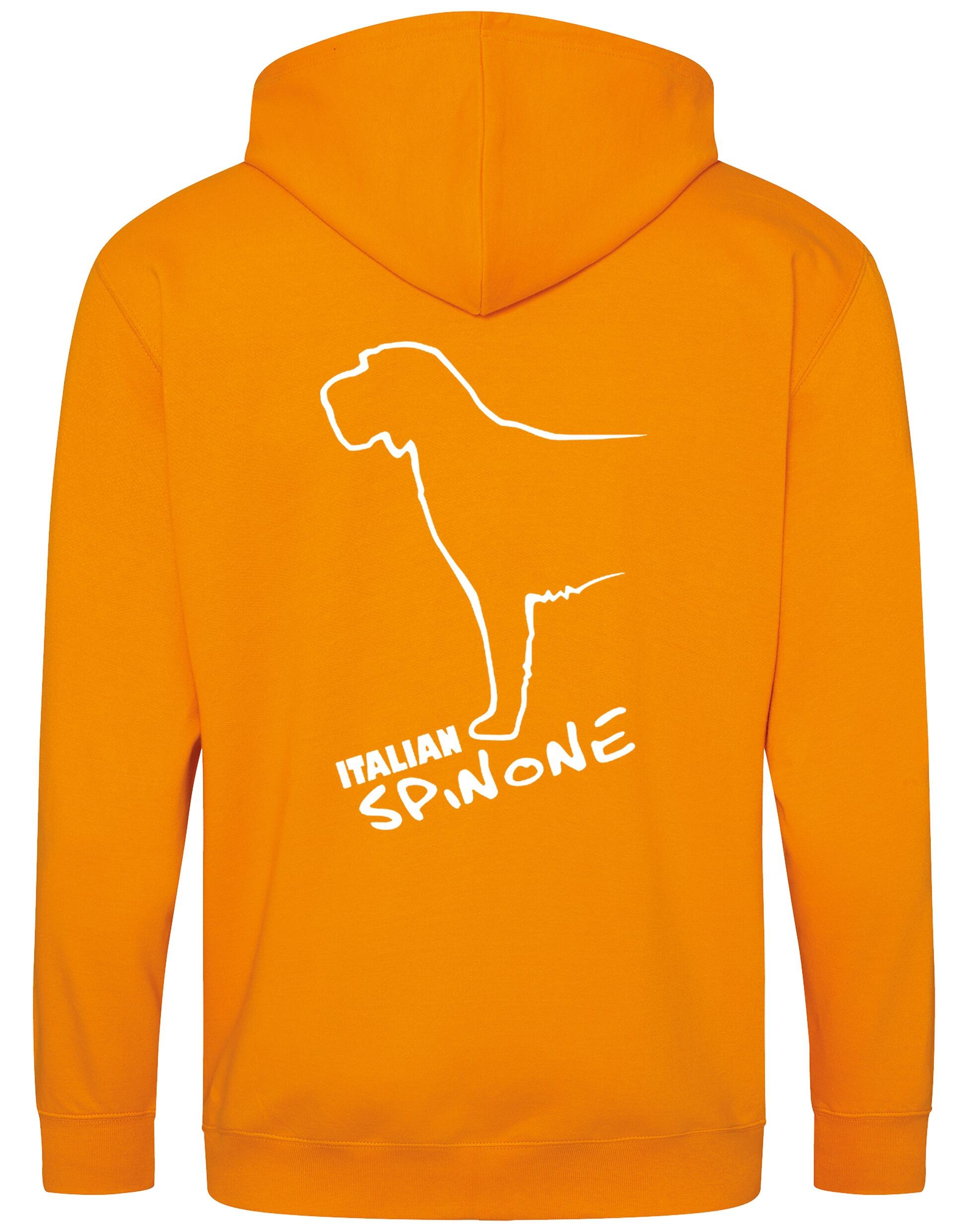 Italian Spinone zipped hoodie featuring exclusive breed artwork, personalization options, and practical details like a full-zip closure and cozy pockets.