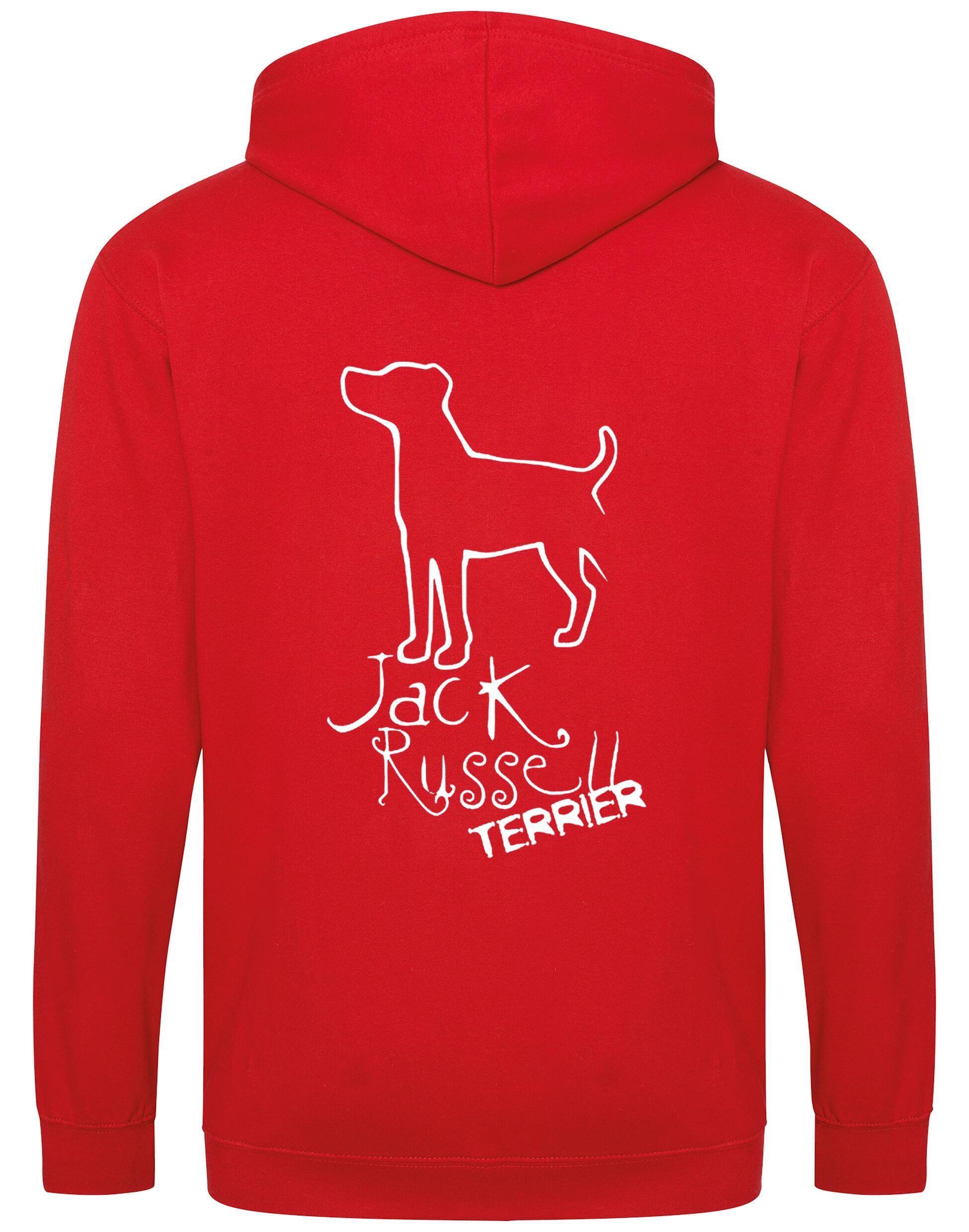 Jack Russell Terrier Zipped Hoodie with exclusive breed artwork, customizable options, and a practical full-zip design for style and comfort.