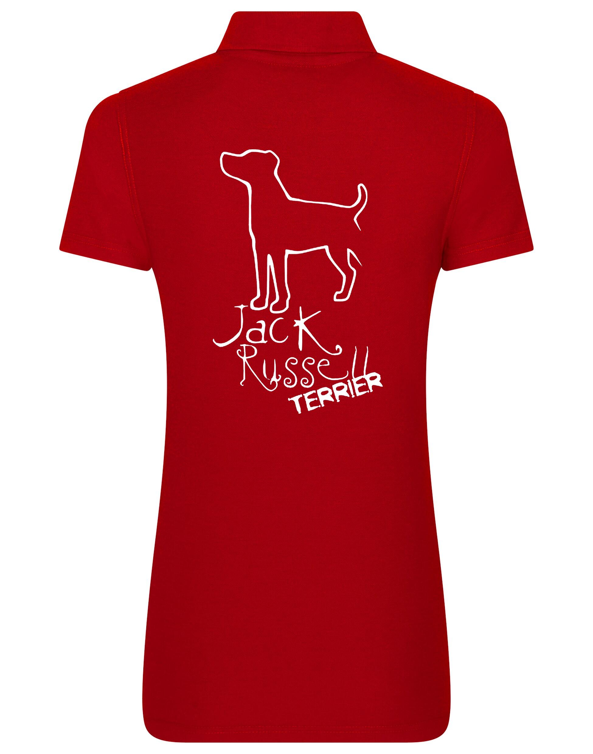 Women’s Cotton Polo featuring exclusive Jack Russell Terrier design, crafted with breathable cotton fabric and tailored for a flattering feminine fit.