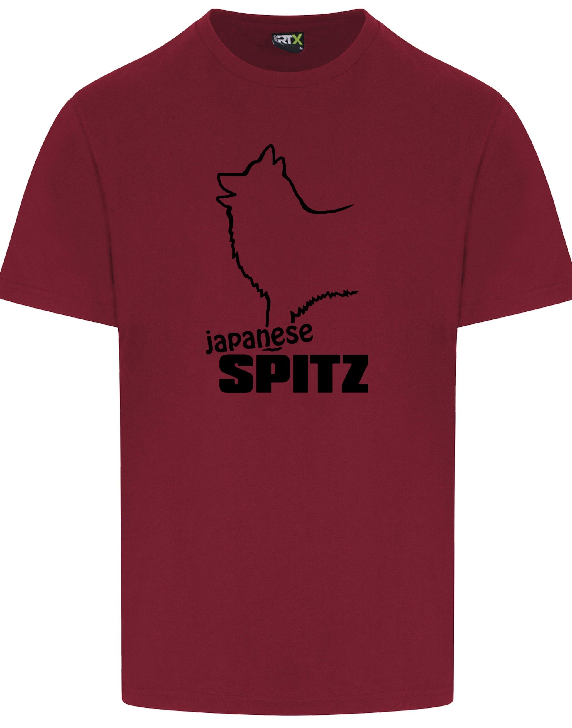 Unisex roundneck T-shirt with exclusive Japanese Spitz artwork, perfect for breed enthusiasts.