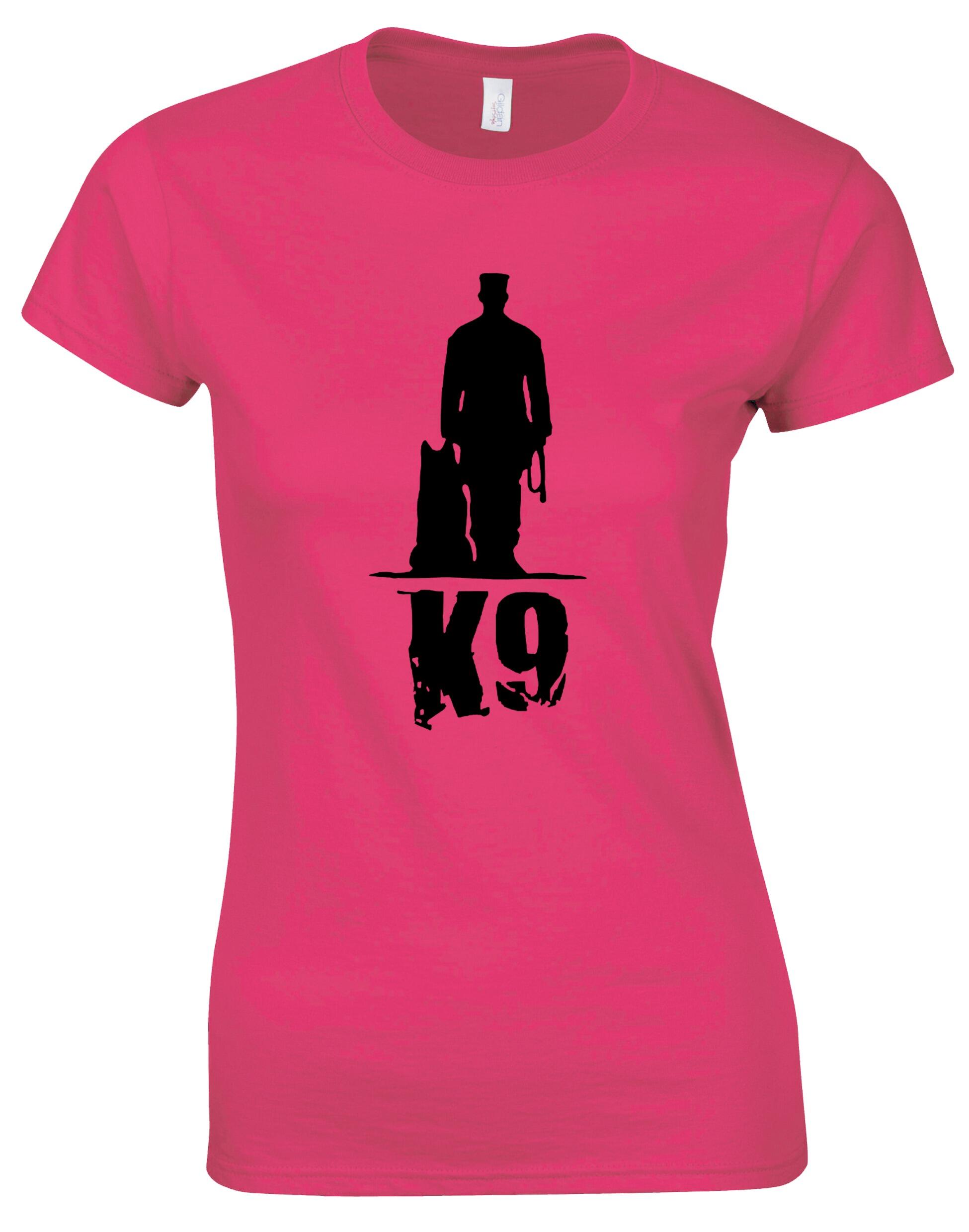 K9 Female Roundneck T-shirt featuring exclusive dog-inspired artwork, crafted from soft breathable cotton with a flattering feminine fit.