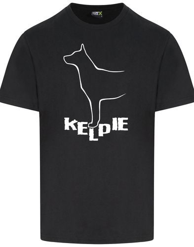 Kelpi Unisex Roundneck T-shirt featuring exclusive breed-inspired artwork, premium cotton fabric, and a relaxed fit for all-day comfort and versatile style.