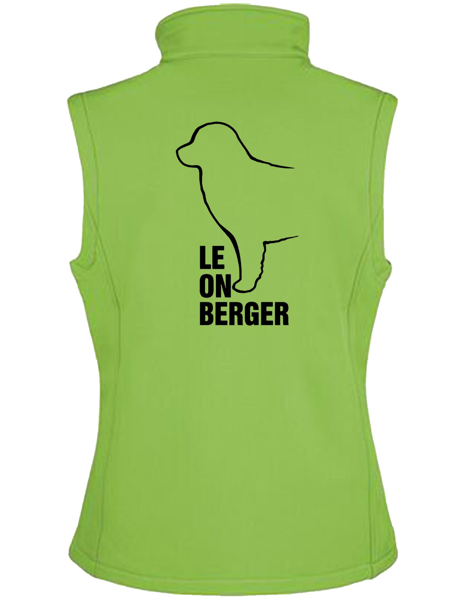 Women’s softshell jacket featuring an exclusive Leonberger design with water-resistant fabric and fleece lining.