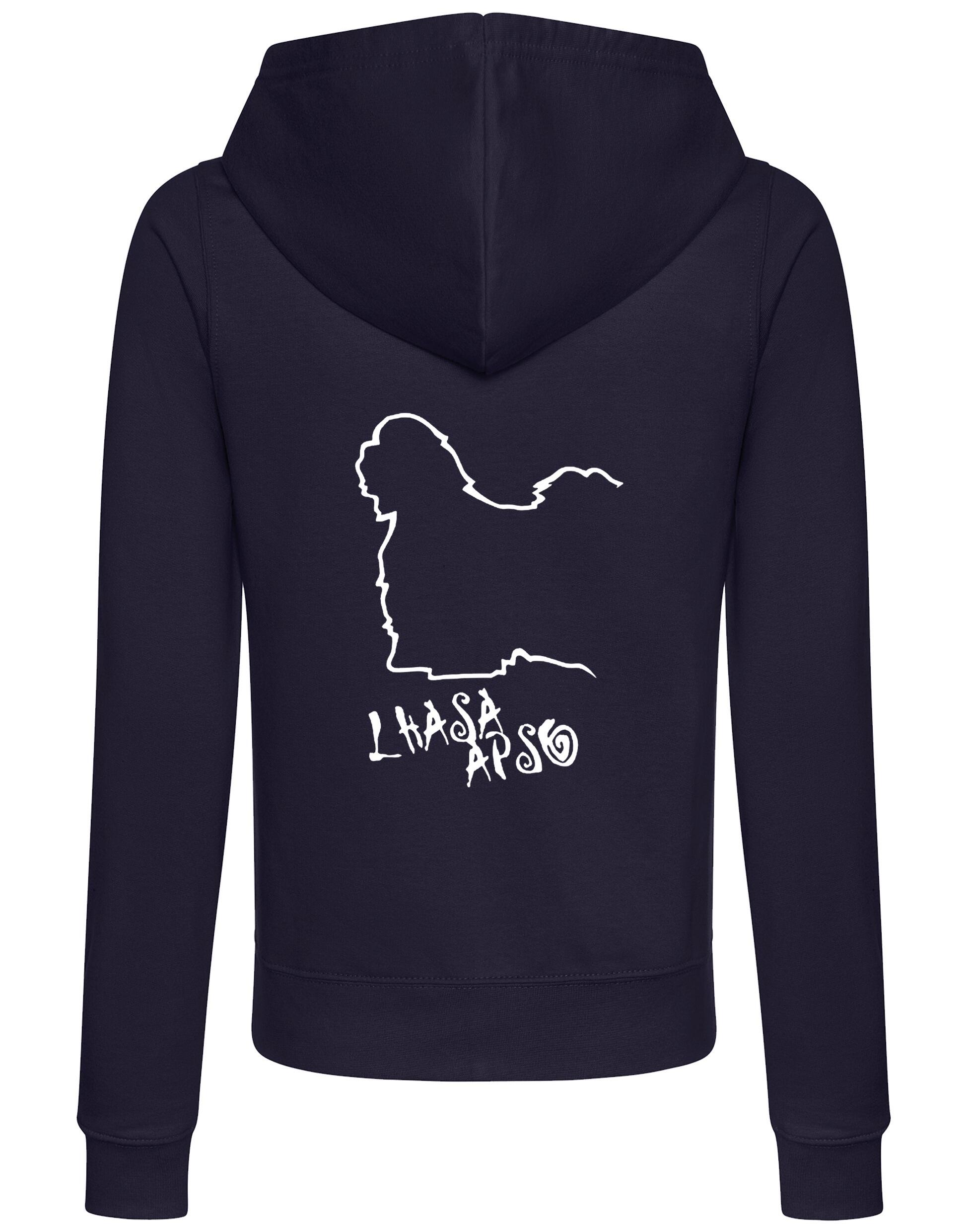 Lhasa Apso Women’s Zipped Hoodie with exclusive breed artwork, soft breathable fabric, and a flattering fit for everyday comfort.