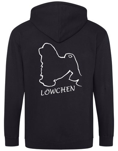 Lowchen Zipped Hoodie featuring exclusive breed artwork and practical design.