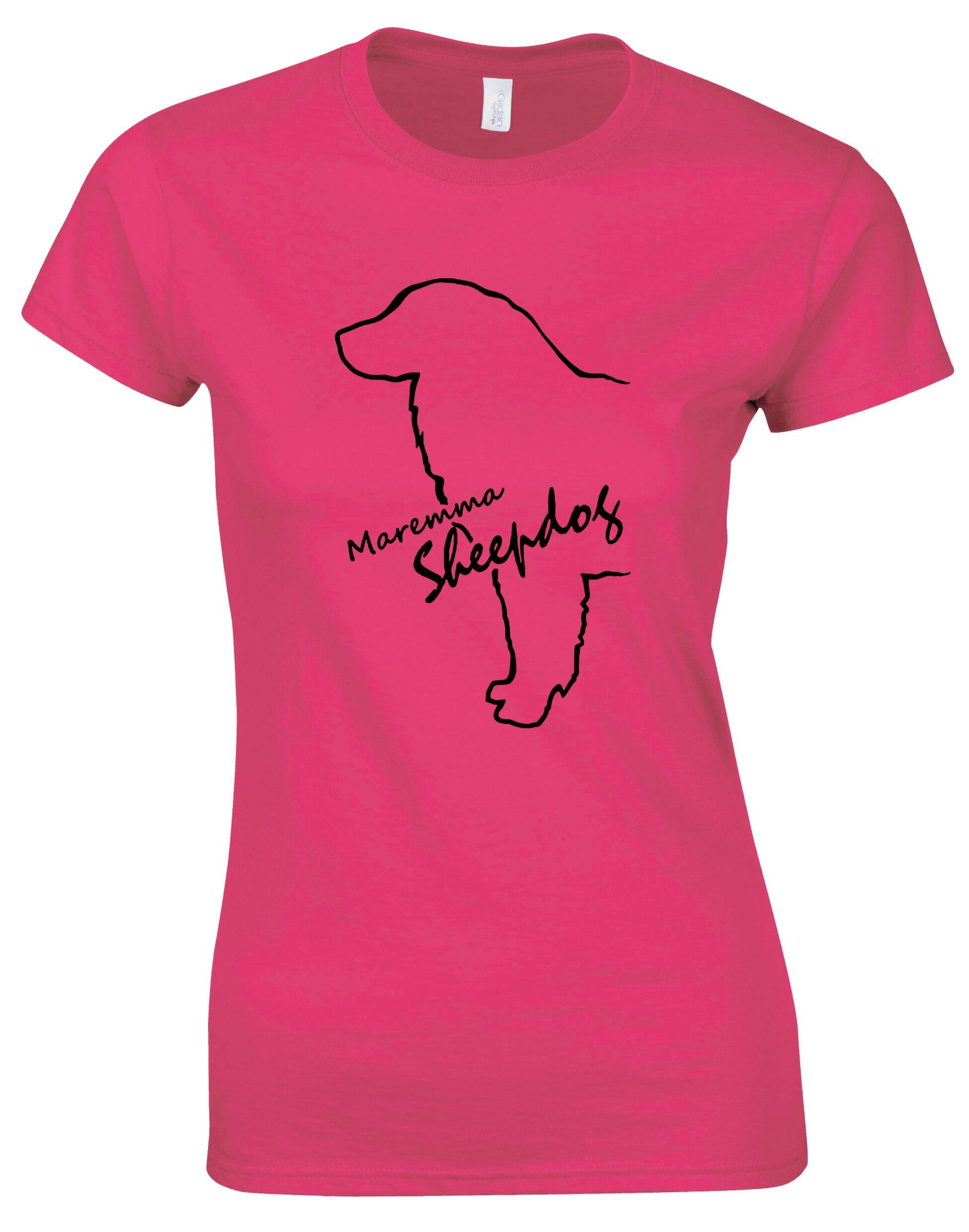 Maremma Sheepdog Female Roundneck T-shirt with exclusive breed design, soft cotton fabric, and a flattering fit.