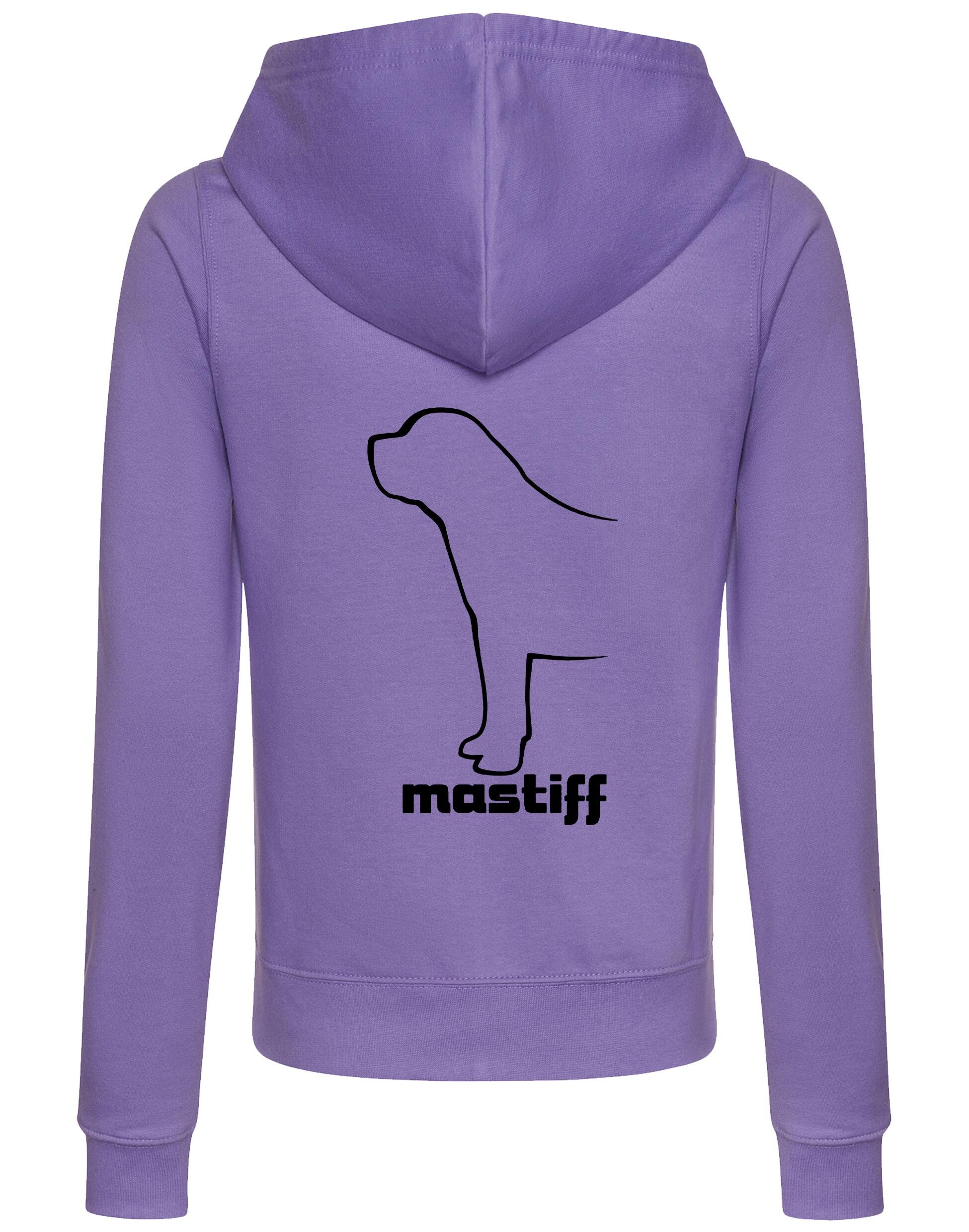 Mastiff Women's Zipped Hoodie with exclusive breed artwork, soft breathable fabric, and practical features for dog lovers.