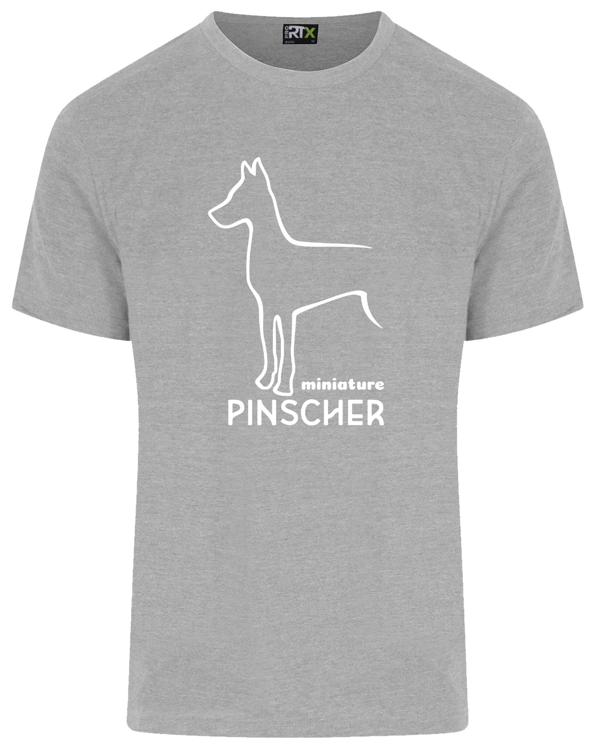 Miniature Pinscher Unisex Roundneck T-shirt with exclusive breed design, soft breathable cotton, and a relaxed fit for all-day comfort.