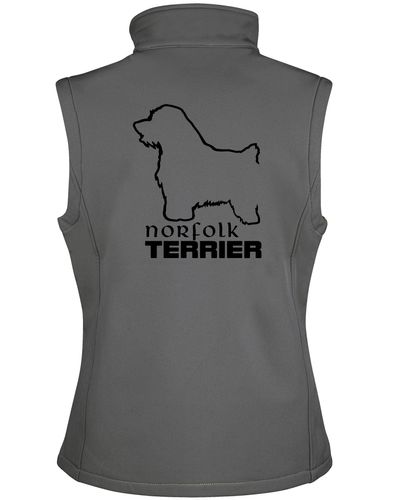 Women’s Softshell Jacket featuring exclusive Norfolk Terrier breed artwork, crafted with water-resistant fabric and a fleece lining for warmth, perfect for dog shows, outdoor adventures, and everyday wear.