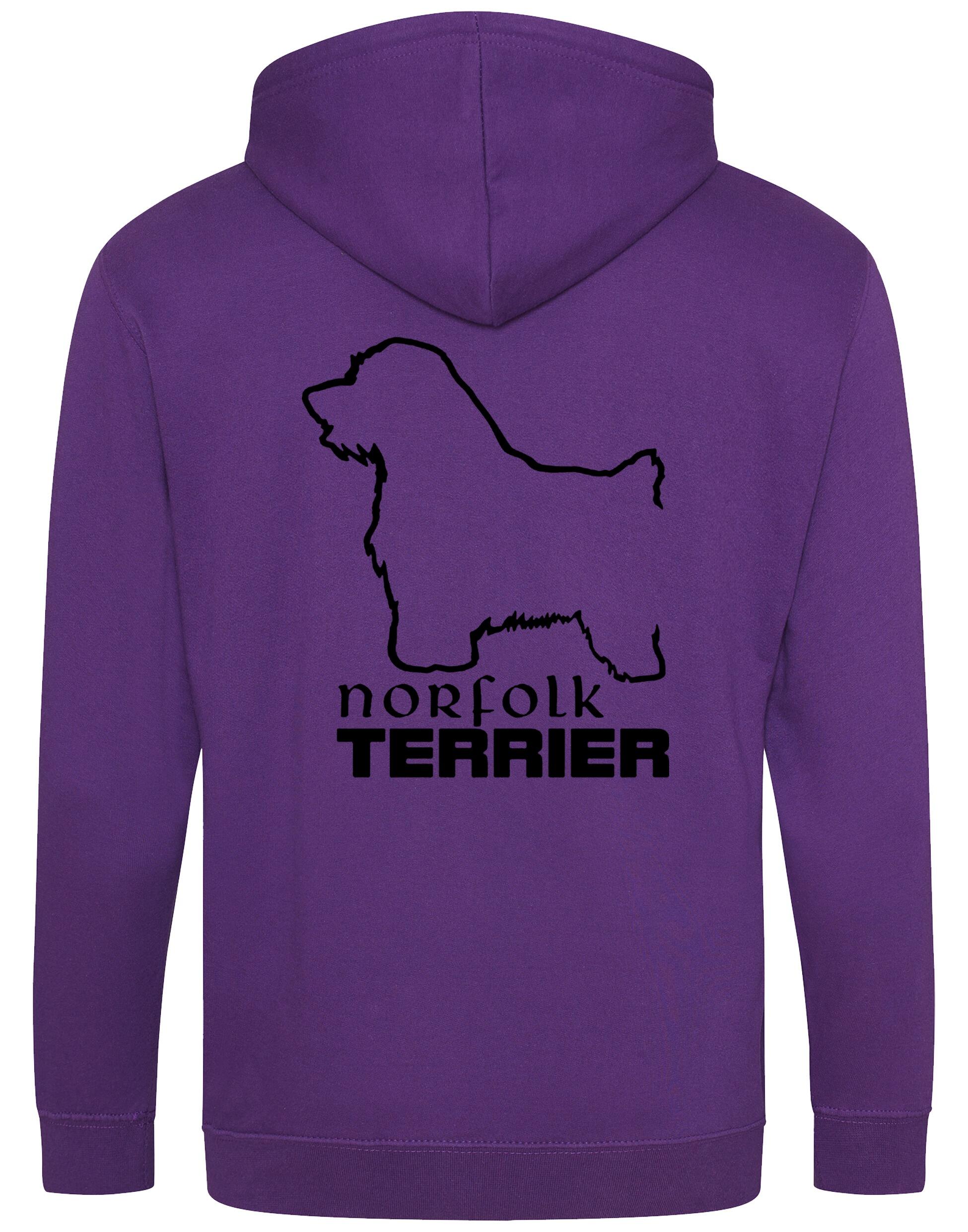 Norfolk Terrier Zipped Hoodie featuring exclusive breed artwork, heavy-blend fleece, full-zip closure, and spacious front pockets. Perfect for Norfolk Terrier lovers seeking warmth, comfort, and style.
