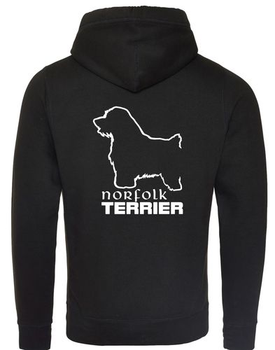 Norfolk Terrier Crossneck Pullover Hoodie featuring exclusive breed artwork, heavy-blend fleece, stylish crossneck design, kangaroo pocket, and ribbed cuffs. Perfect for Norfolk Terrier lovers seeking warmth, comfort, and modern style.