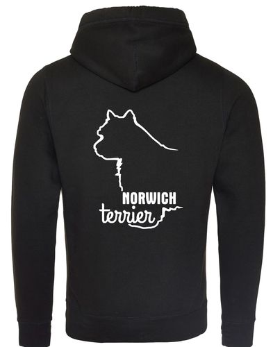 Norwich Terrier Crossneck Pullover Hoodie featuring exclusive breed artwork, soft fleece lining, kangaroo pocket, and stylish crossneck hood. Designed for warmth, comfort, and Norwich Terrier lovers—perfect for dog walks, breed events, or casual wear.