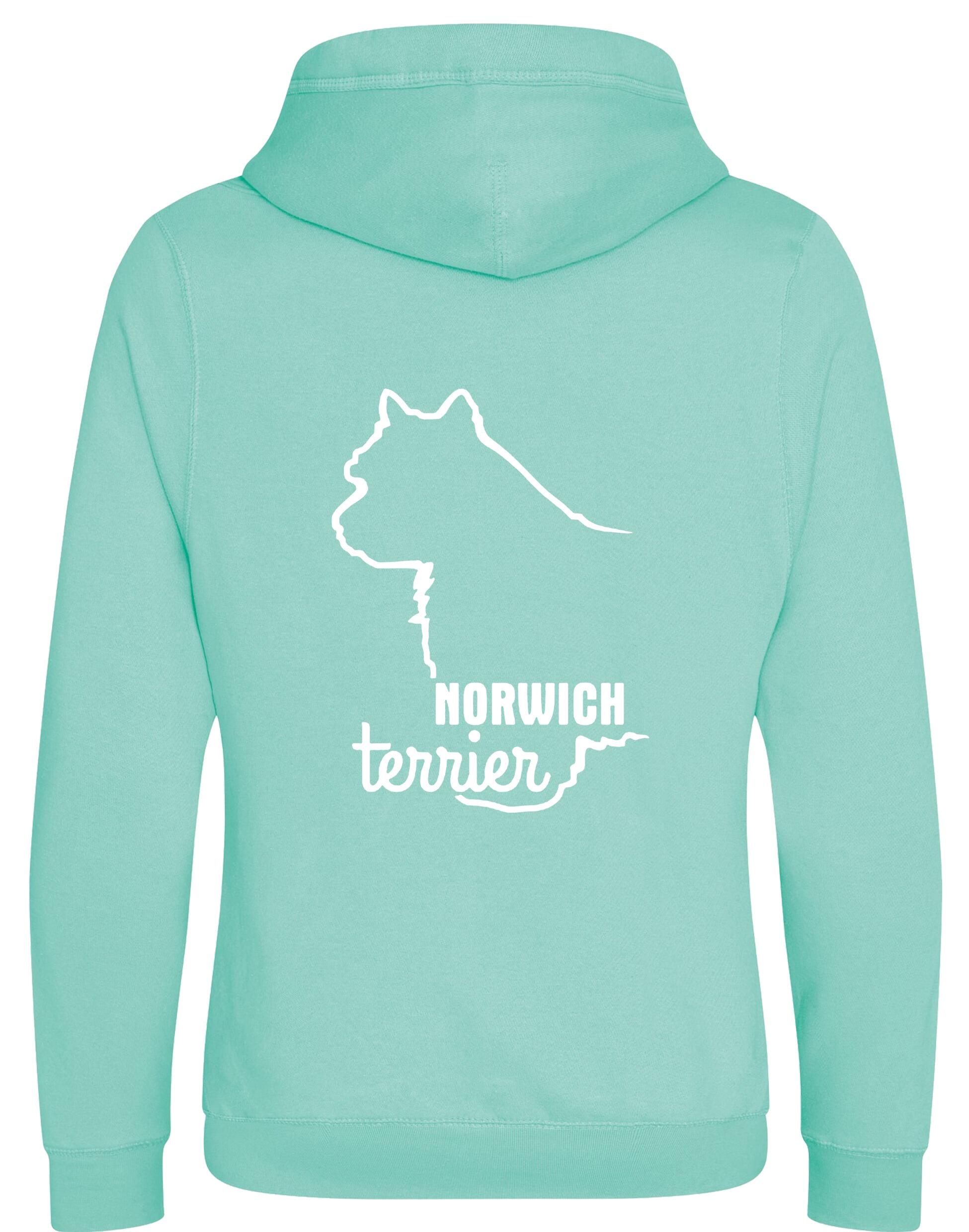 Norwich Terrier Crossneck Pullover Hoodie featuring exclusive breed artwork, soft fleece lining, kangaroo pocket, and stylish crossneck hood. Designed for warmth, comfort, and Norwich Terrier lovers—perfect for dog walks, breed events, or casual wear.