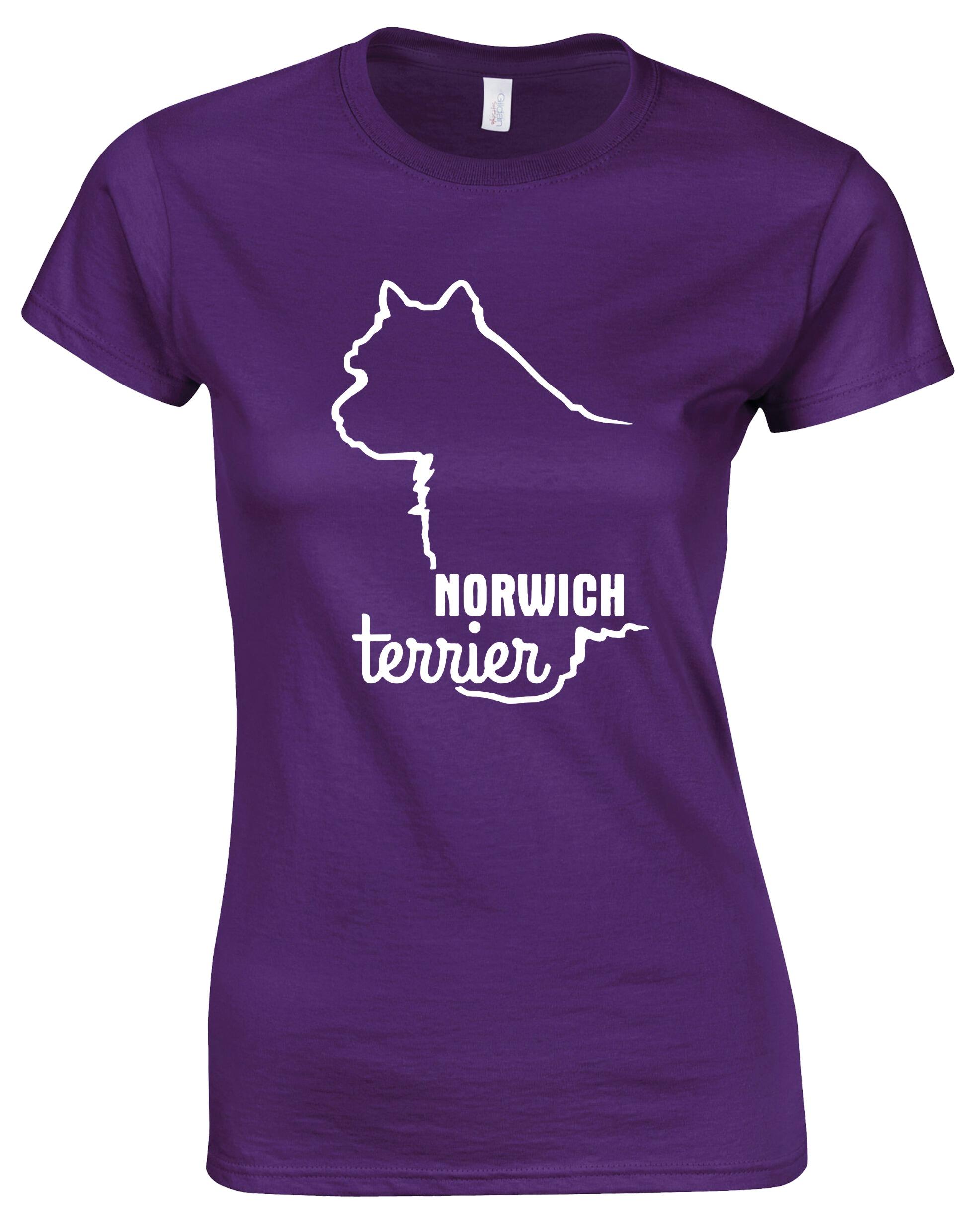 Norwich Terrier Female Roundneck T-shirt featuring exclusive breed artwork, soft cotton fabric, and a flattering feminine fit. Designed for style, comfort, and Norwich Terrier lovers—perfect for dog walks, breed events, or casual wear.