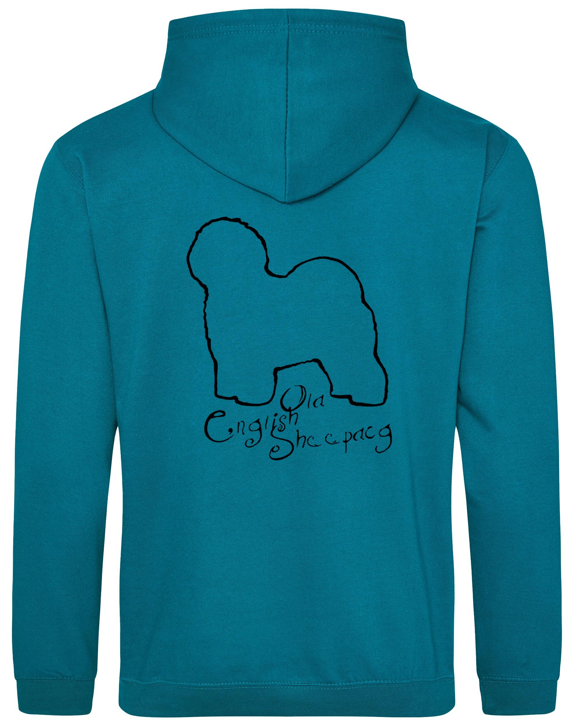 Old English Sheepdog Pullover Hoodie – warm, fleece-lined, and featuring exclusive breed artwork. Perfect for dog lovers, breed enthusiasts, and cozy casual wear.
