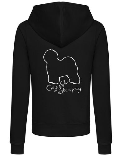 Old English Sheepdog Women’s Zipped Hoodie – cozy, fleece-lined, and featuring exclusive breed artwork. A stylish and comfortable choice for dog lovers and breed enthusiasts.