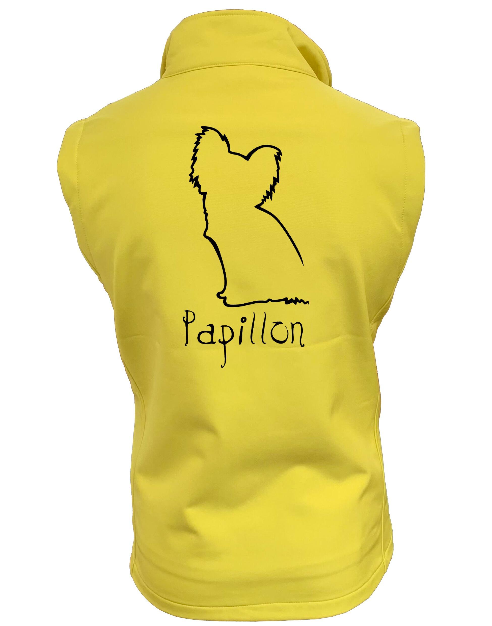 Papillon Unisex Softshell Gilet – fleece-lined, water-resistant, stylish fit, and exclusive breed design. The perfect lightweight outerwear for Papillon lovers.