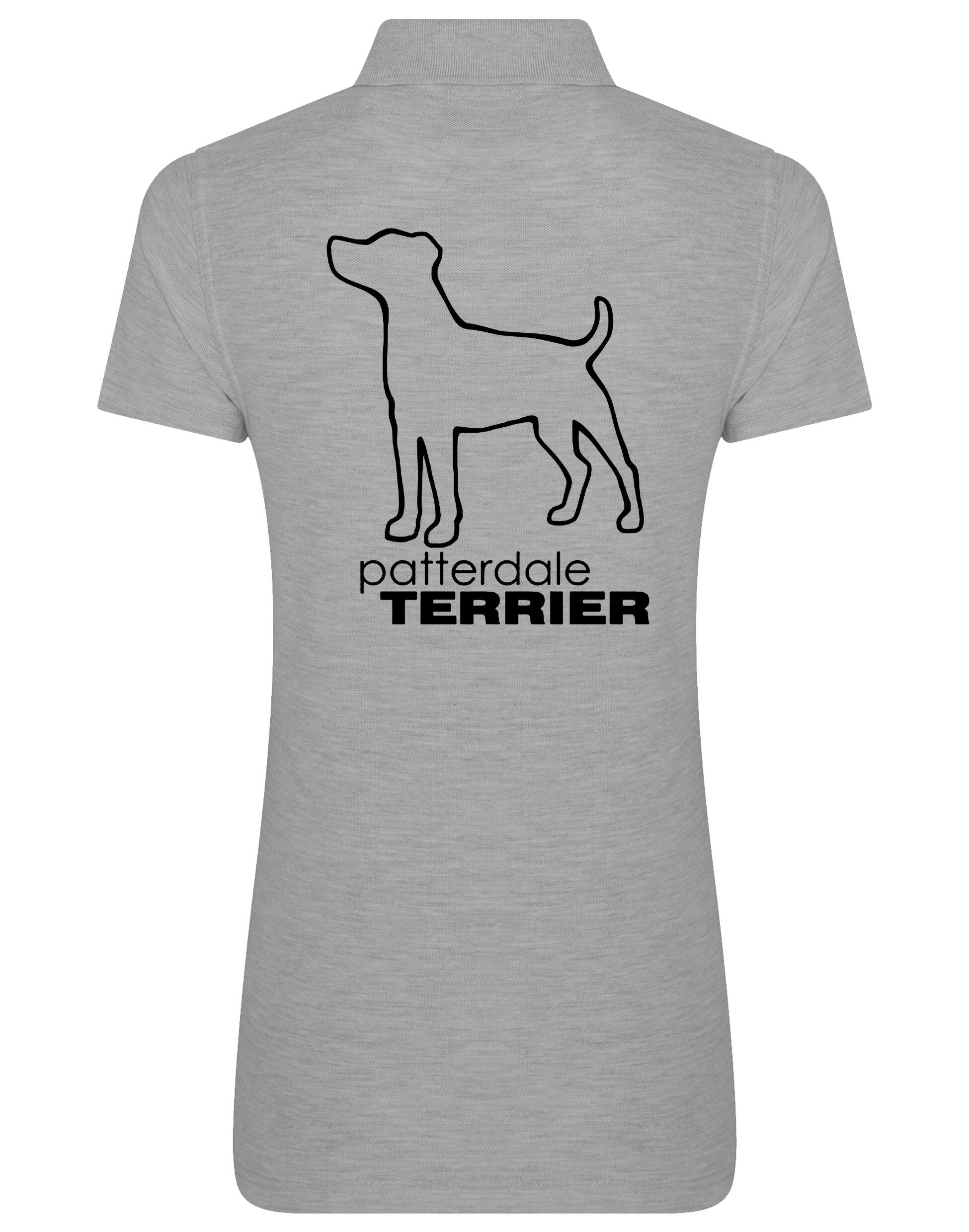 Patterdale Terrier Women’s Cotton Polo – lightweight, breathable cotton polo featuring exclusive Patterdale Terrier artwork on the back, a structured collar, and a tailored feminine fit for comfort and style.
