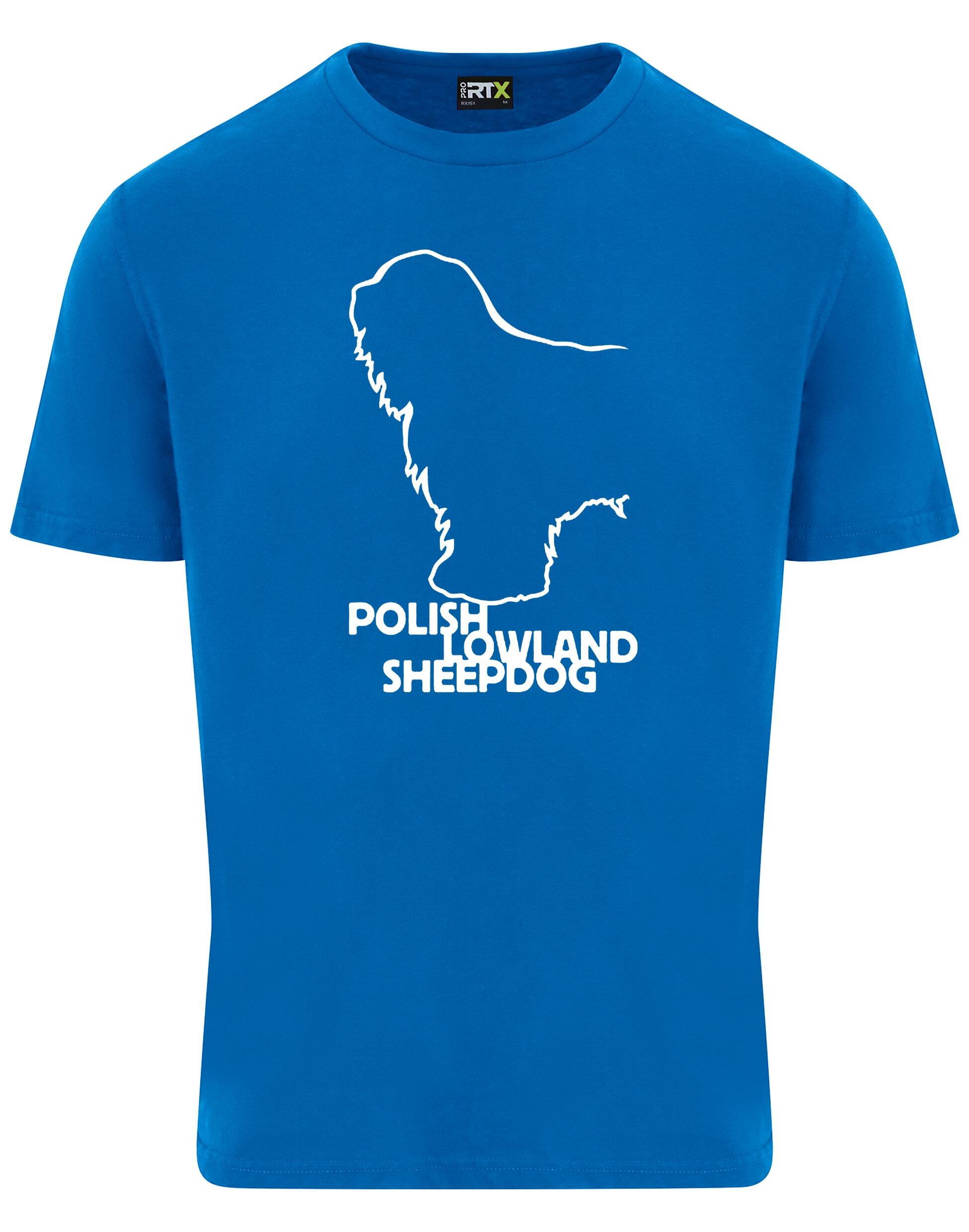 Polish Lowland Sheepdog Unisex Roundneck T-Shirt featuring exclusive breed artwork, a classic round neckline, and soft breathable cotton fabric for everyday comfort and style.