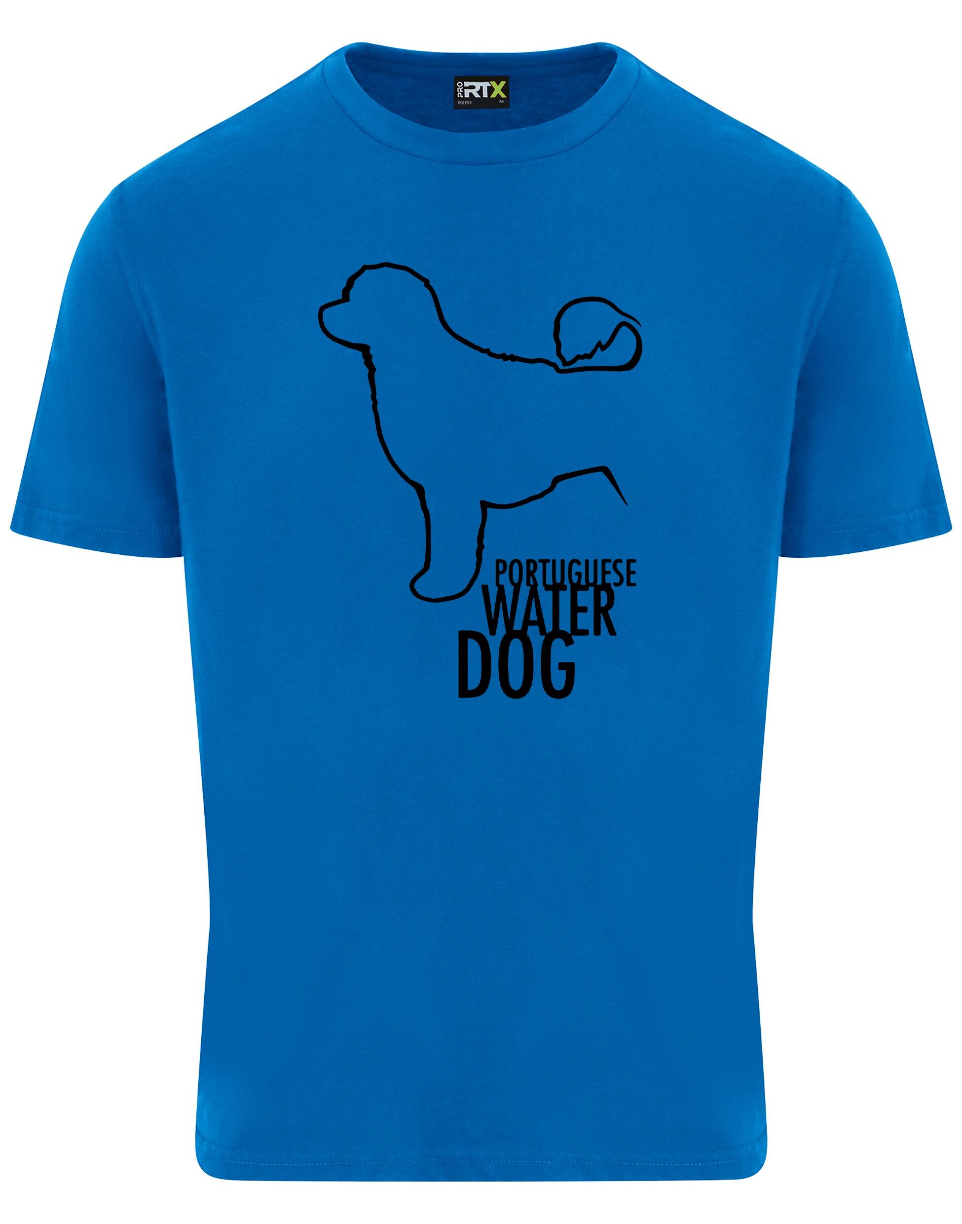 Unisex Portuguese Water Dog Roundneck T-shirt featuring exclusive breed artwork, crafted from premium breathable cotton for all-day comfort and a relaxed, stylish fit.