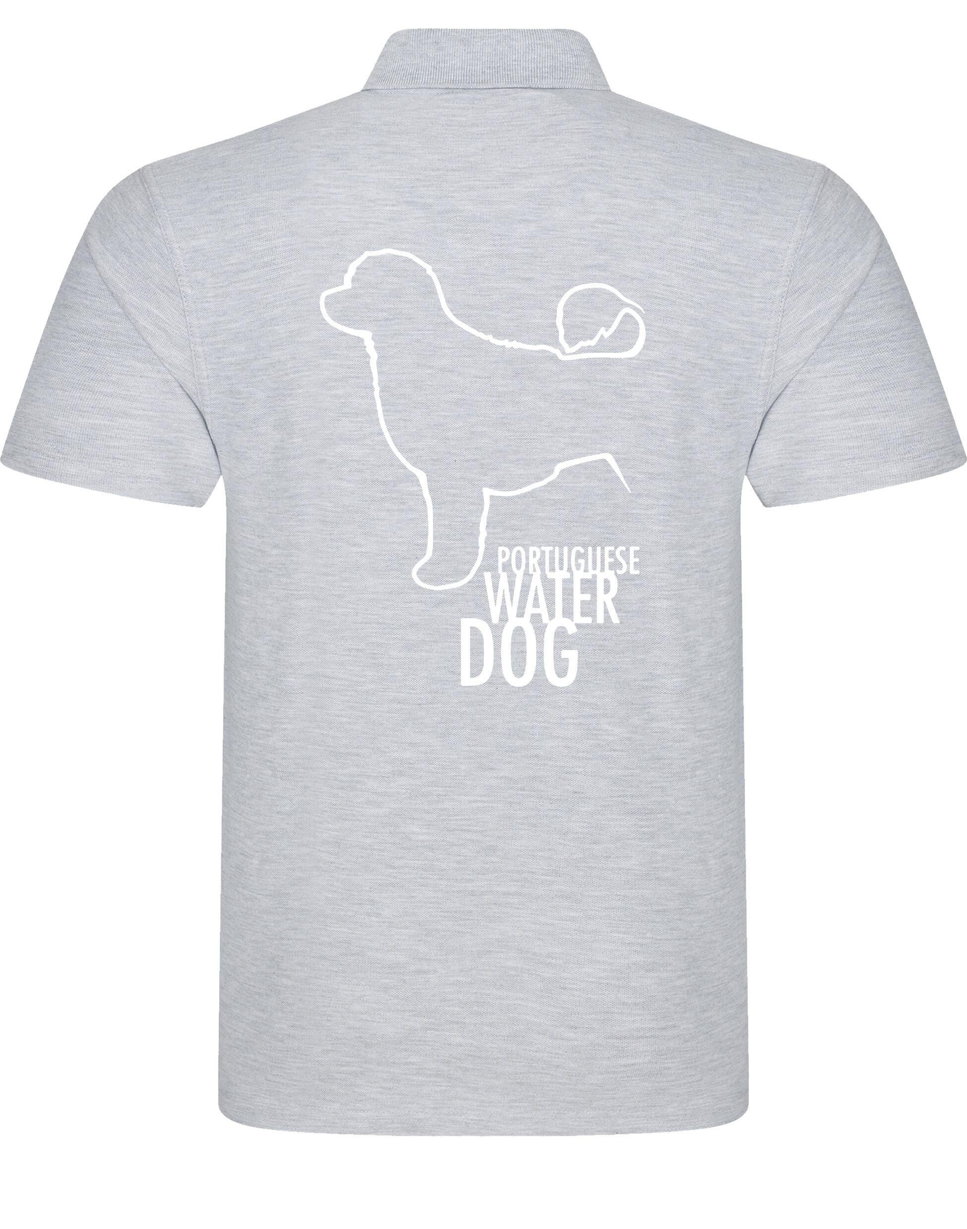 Unisex Portuguese Water Dog Cotton Polo featuring exclusive breed artwork, crafted from premium breathable cotton for all-day comfort and a relaxed, versatile fit.