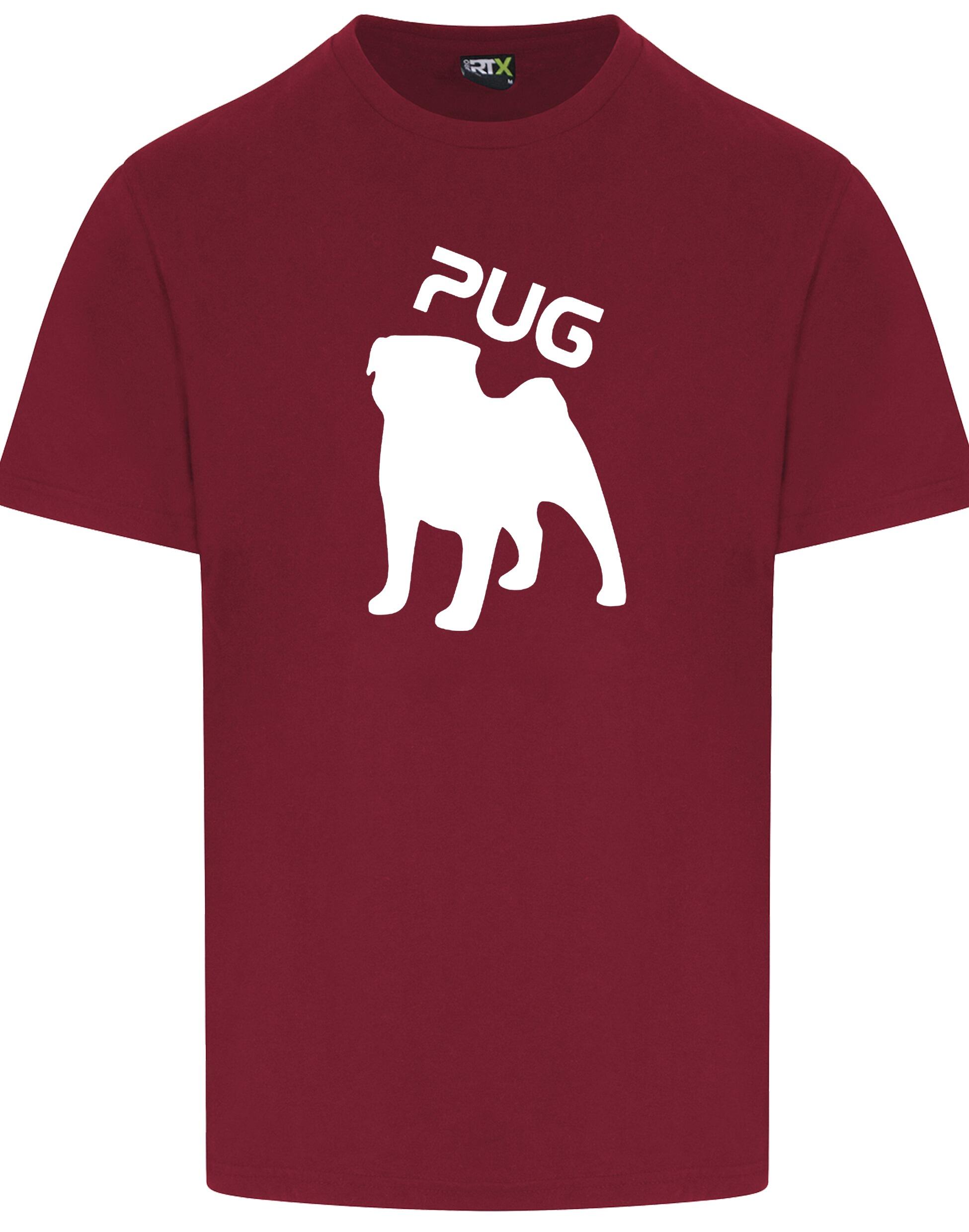 Unisex Pug (Silhouette) Roundneck T-shirt featuring exclusive silhouette artwork, crafted from premium breathable cotton for all-day comfort and a relaxed, stylish fit, perfect for Pug enthusiasts.