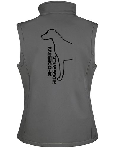Rhodesian Ridgeback Women’s Softshell Jacket featuring exclusive breed artwork, a flattering fit, and a water-resistant fleece-lined design for comfort and style.