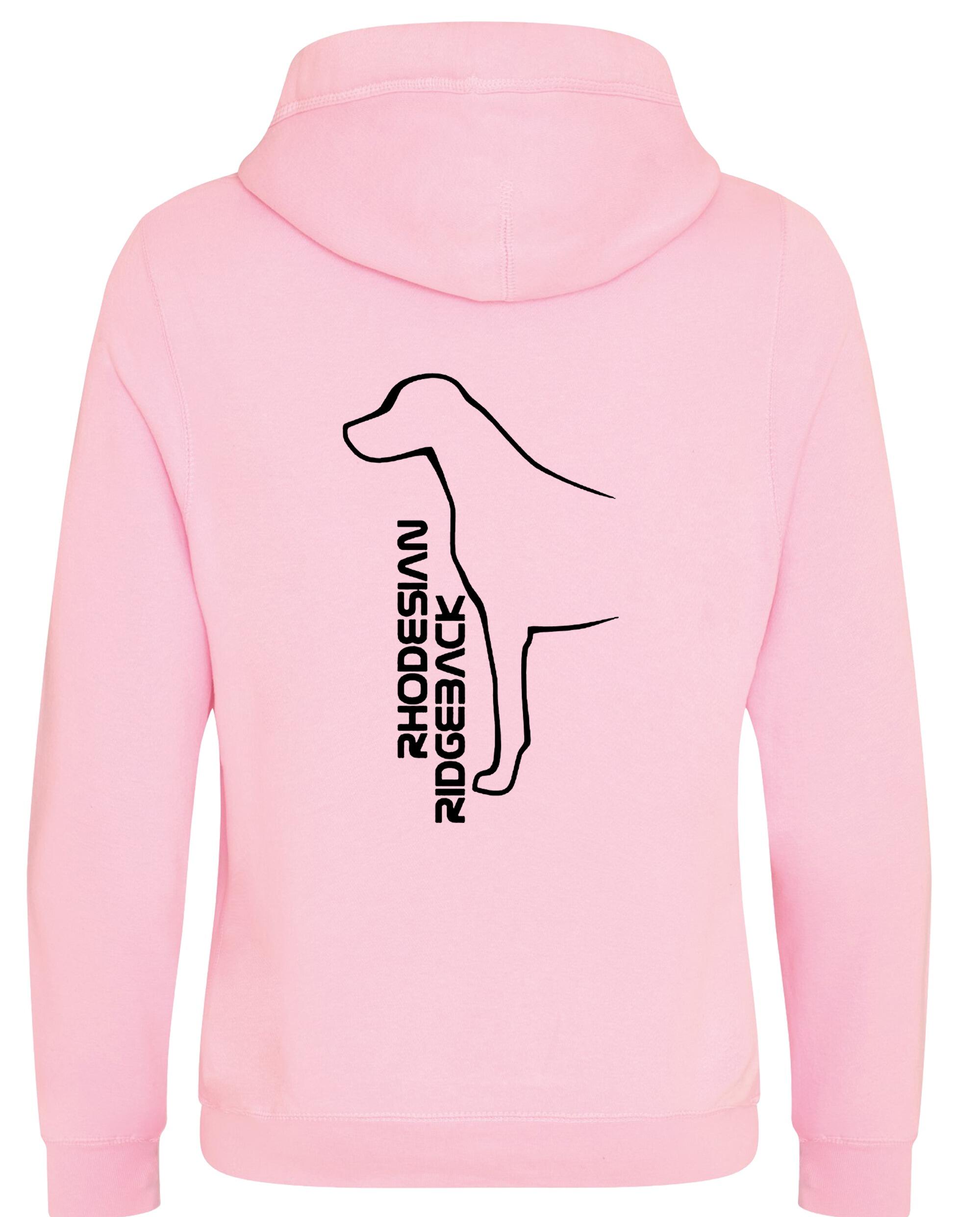 Rhodesian Ridgeback Crossneck Pullover Hoodie featuring exclusive breed artwork, modern crossneck design, soft fleece interior, kangaroo pocket, ribbed cuffs and hem, and a relaxed unisex fit for breed enthusiasts.
