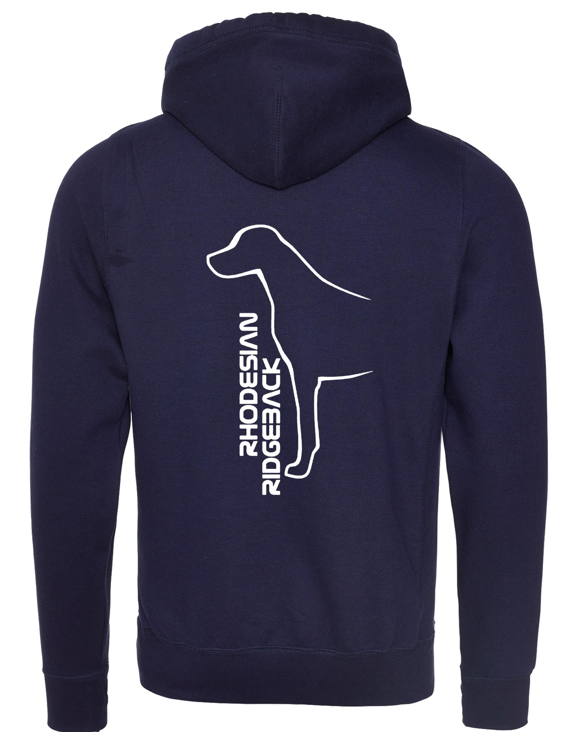 Rhodesian Ridgeback Crossneck Pullover Hoodie featuring exclusive breed artwork, modern crossneck design, soft fleece interior, kangaroo pocket, ribbed cuffs and hem, and a relaxed unisex fit for breed enthusiasts.