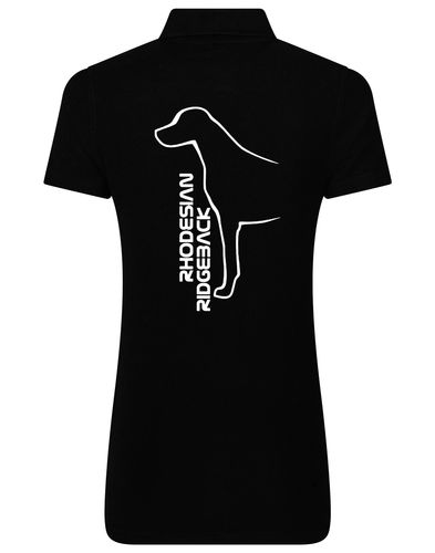 Rhodesian Ridgeback Women’s Cotton Polo featuring exclusive breed artwork, soft breathable cotton fabric, structured collar, flattering feminine fit, and polished design for breed enthusiasts.