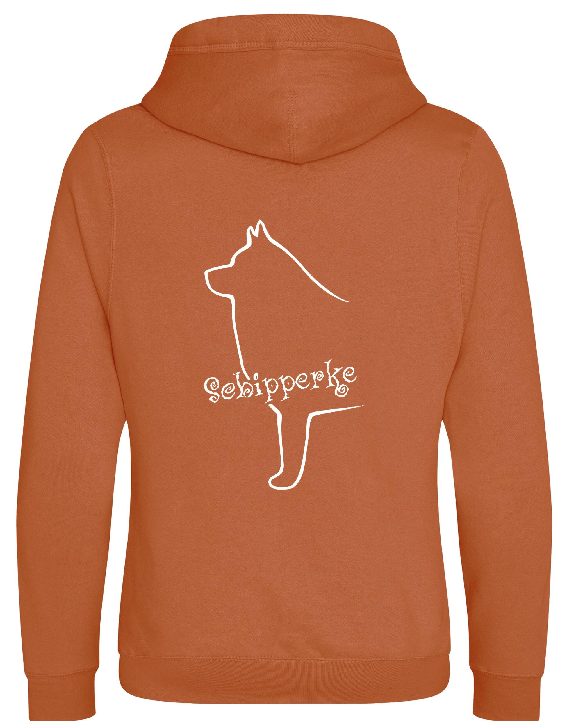 Unisex crossneck pullover hoodie featuring exclusive Schipperke design, showcasing detailed breed artwork on the back, with a cozy brushed fleece interior and spacious kangaroo pocket.