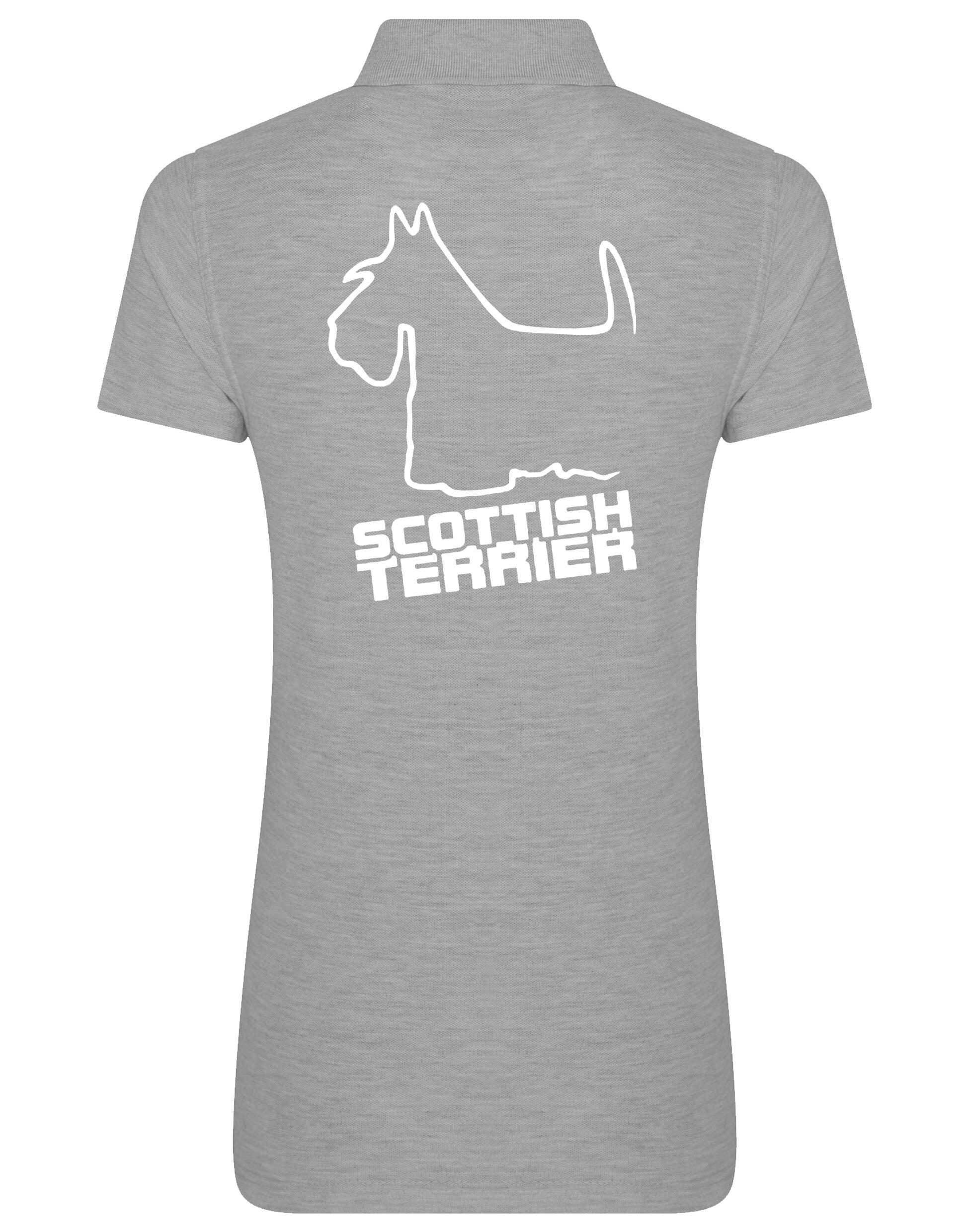 Scottish Terrier Women's Cotton Polo featuring exclusive breed artwork, breathable premium cotton fabric, and flattering feminine fit.