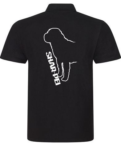 Unisex Cotton Polo featuring exclusive Shar Pei graphic design.