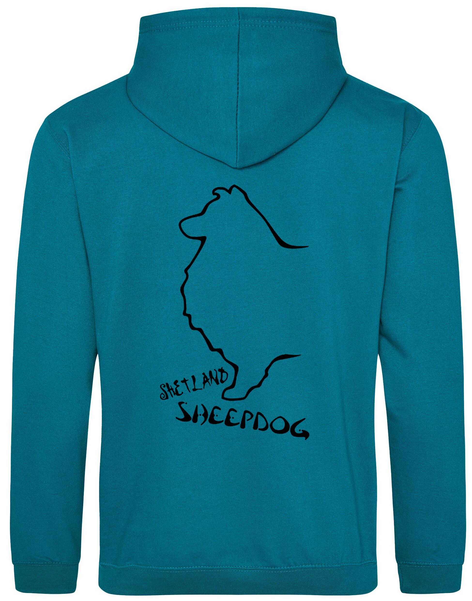 Pullover Hoodie featuring exclusive Shetland Sheepdog graphic design.