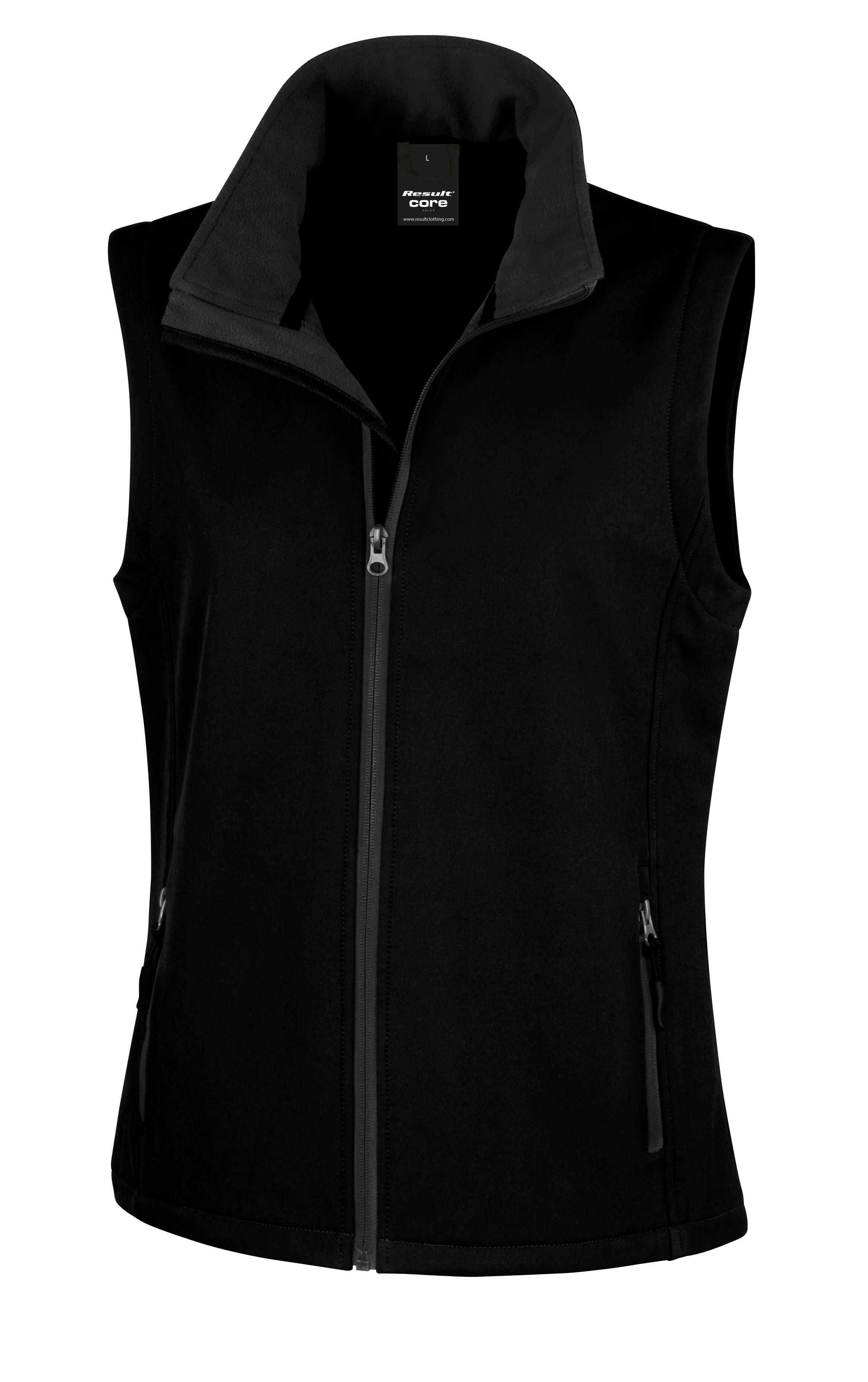 Women’s softshell gilet featuring customisable Skye Terrier artwork on the back, with water-resistant fabric, a tailored feminine fit, and two side pockets—designed for comfort, style, and dog-loving adventures.