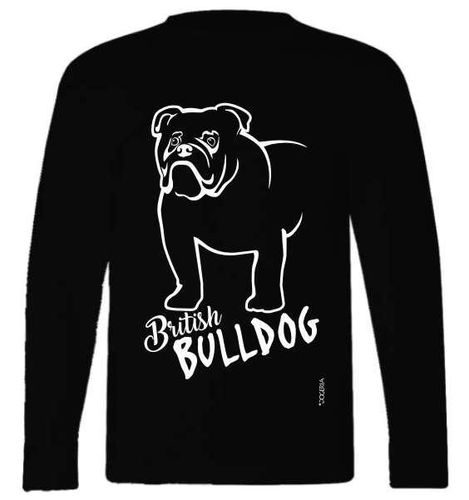 Bulldog (British) T-Shirts Adult Long-Sleeved Premium Cotton