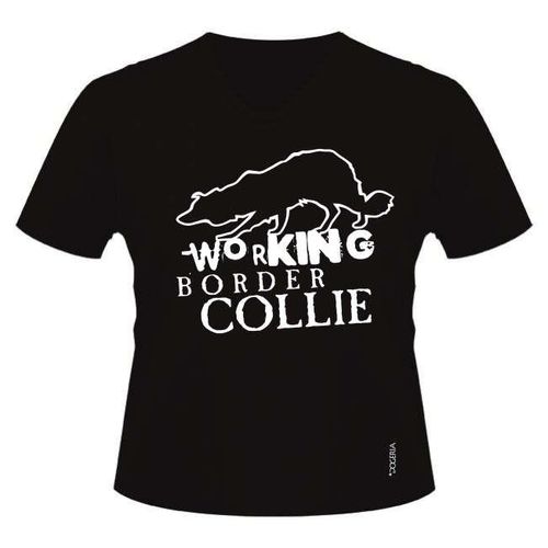 Working Border Collie T-Shirt Women's V Neck Premium Cotton