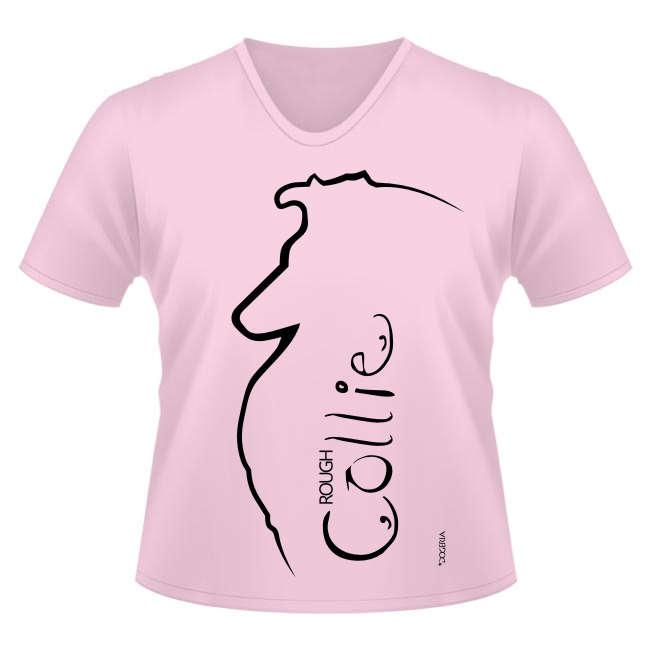 Collie (Rough) T-Shirts Women's V Neck Premium Cotton