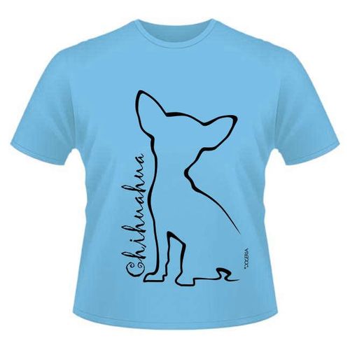 Chihuahua (Outline) T-Shirt Roundneck Heavy Cotton