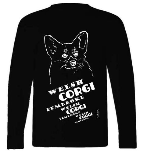 Corgi Pembroke (Head) T-Shirt Adult Long-Sleeved Premium Cotton