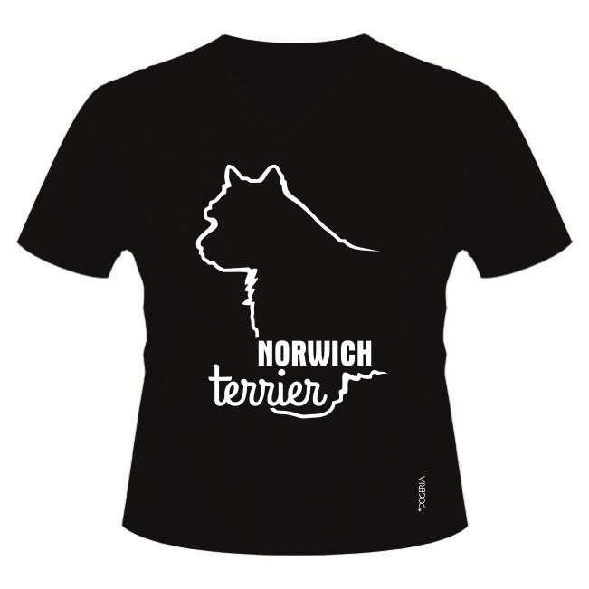 Norwich Terrier T-Shirts Women's V Neck Premium Cotton