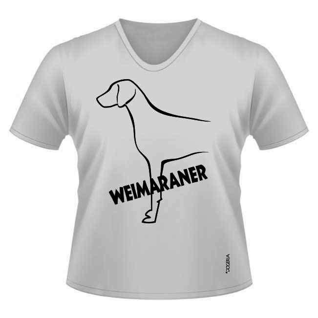 Weimaraner T-Shirts Women's V Neck Premium Cotton